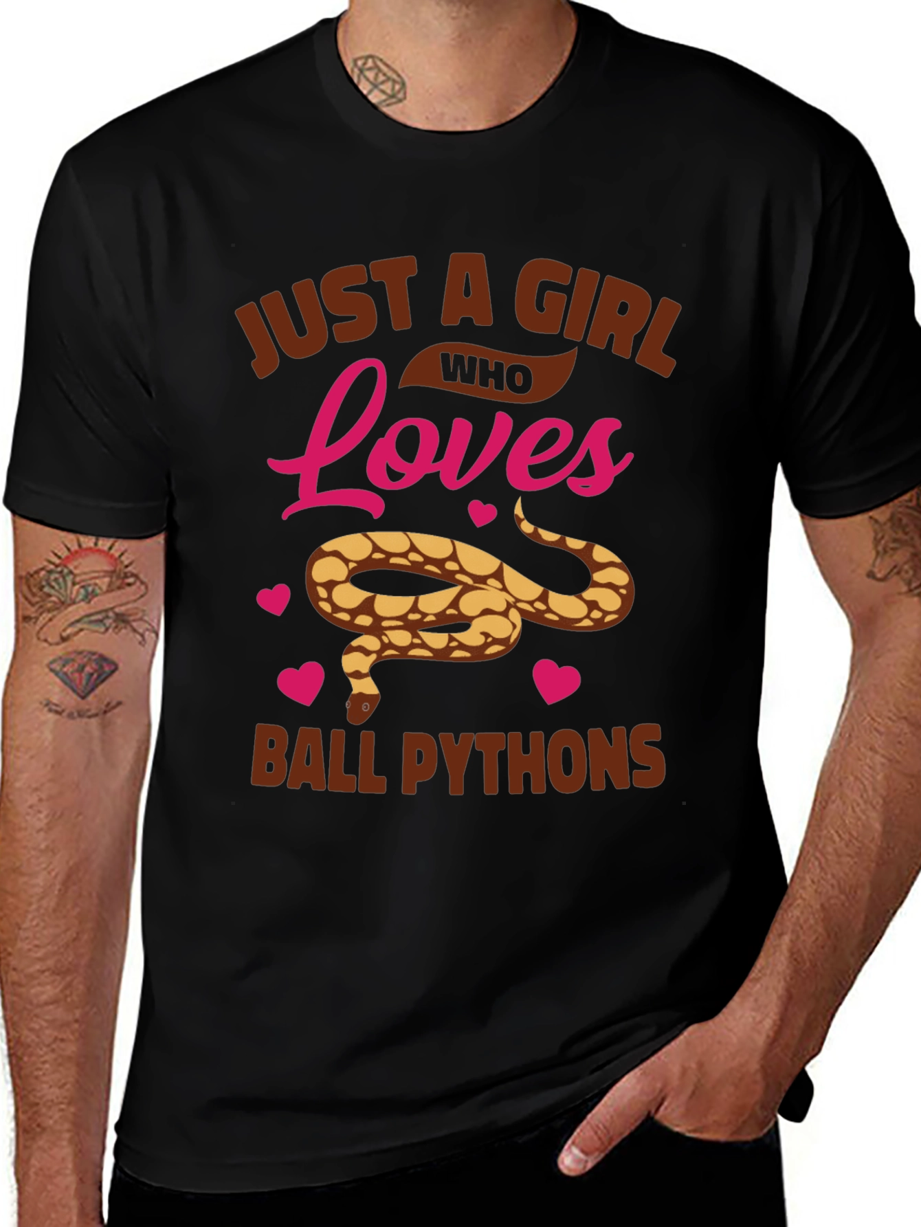 Girl Loves Ball Pythons Graphic T-Shirt