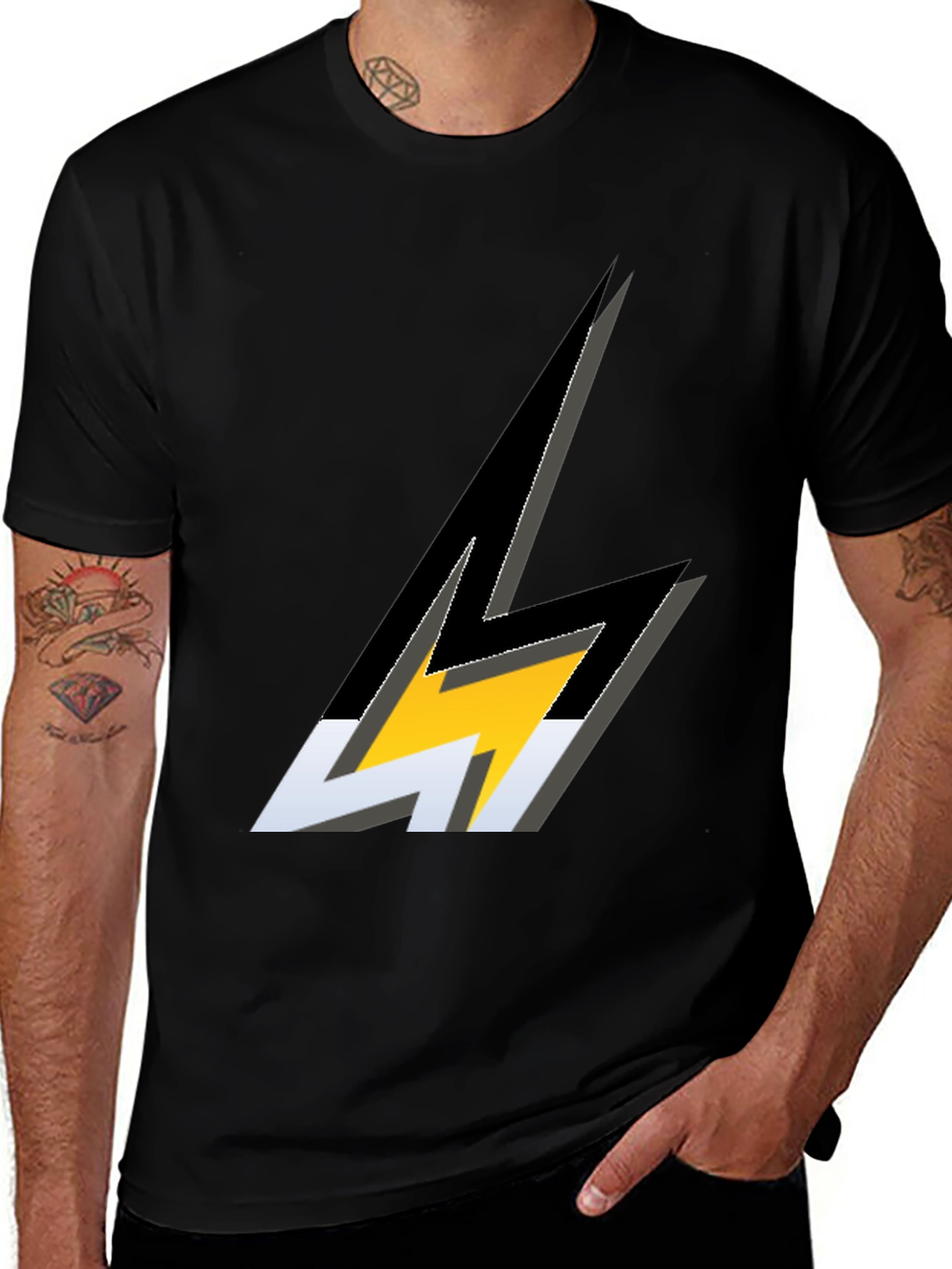 Lightning Bolt Graphic Black T-Shirt