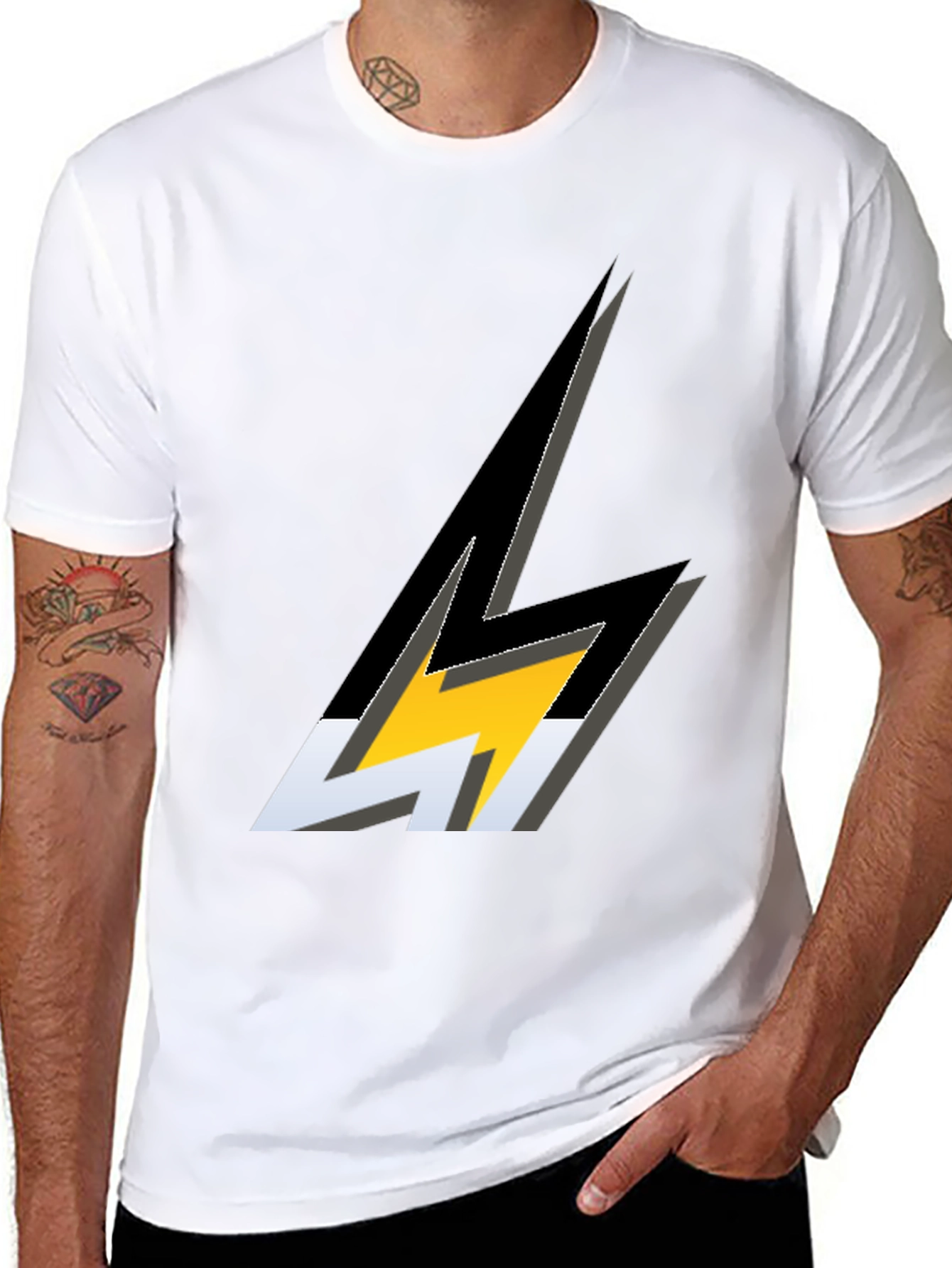 Lightning Bolt Graphic Black T-Shirt
