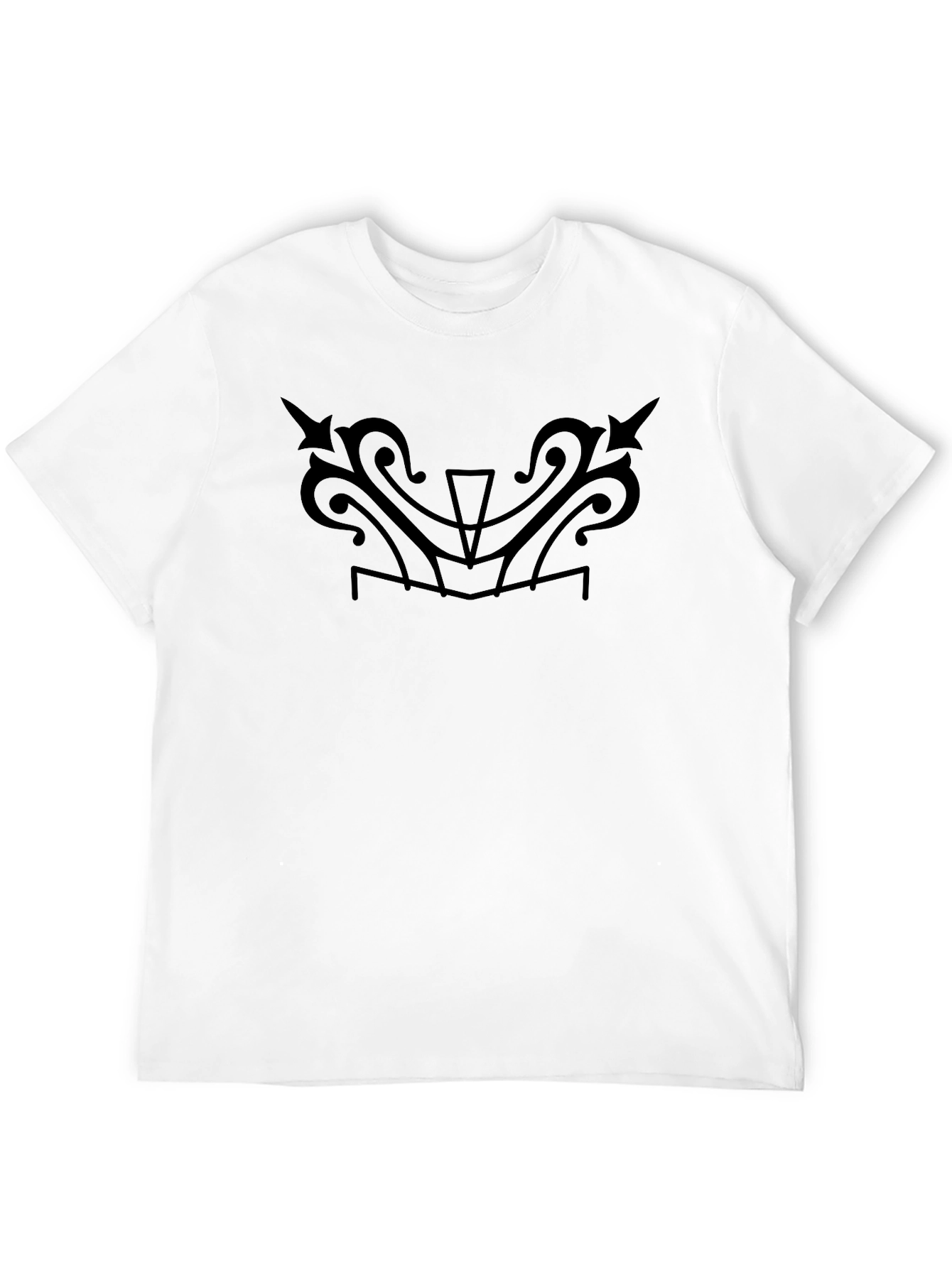 Stylish Black T-Shirt with Unique Tribal Design