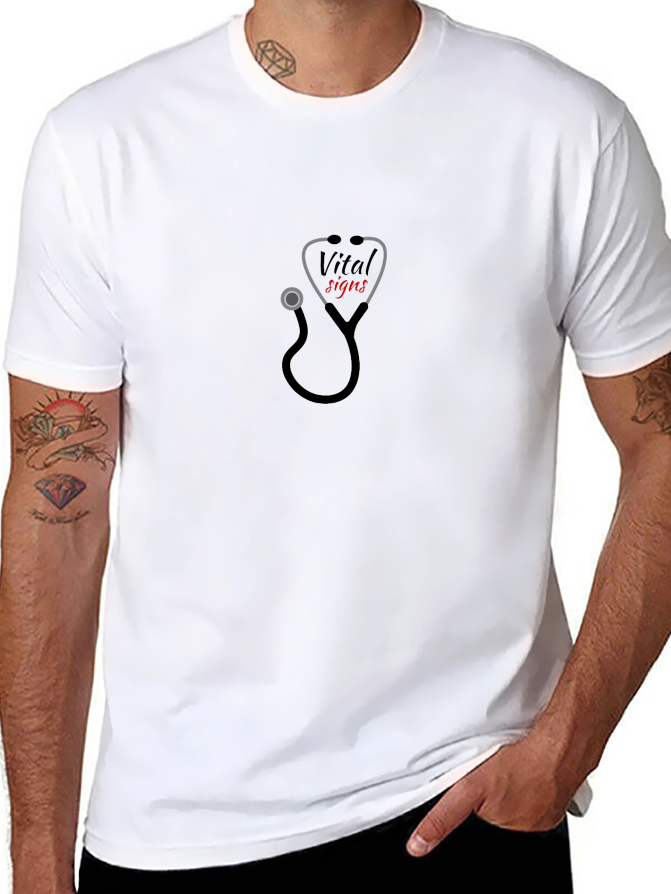 Vital Signs Stethoscope Graphic Tee