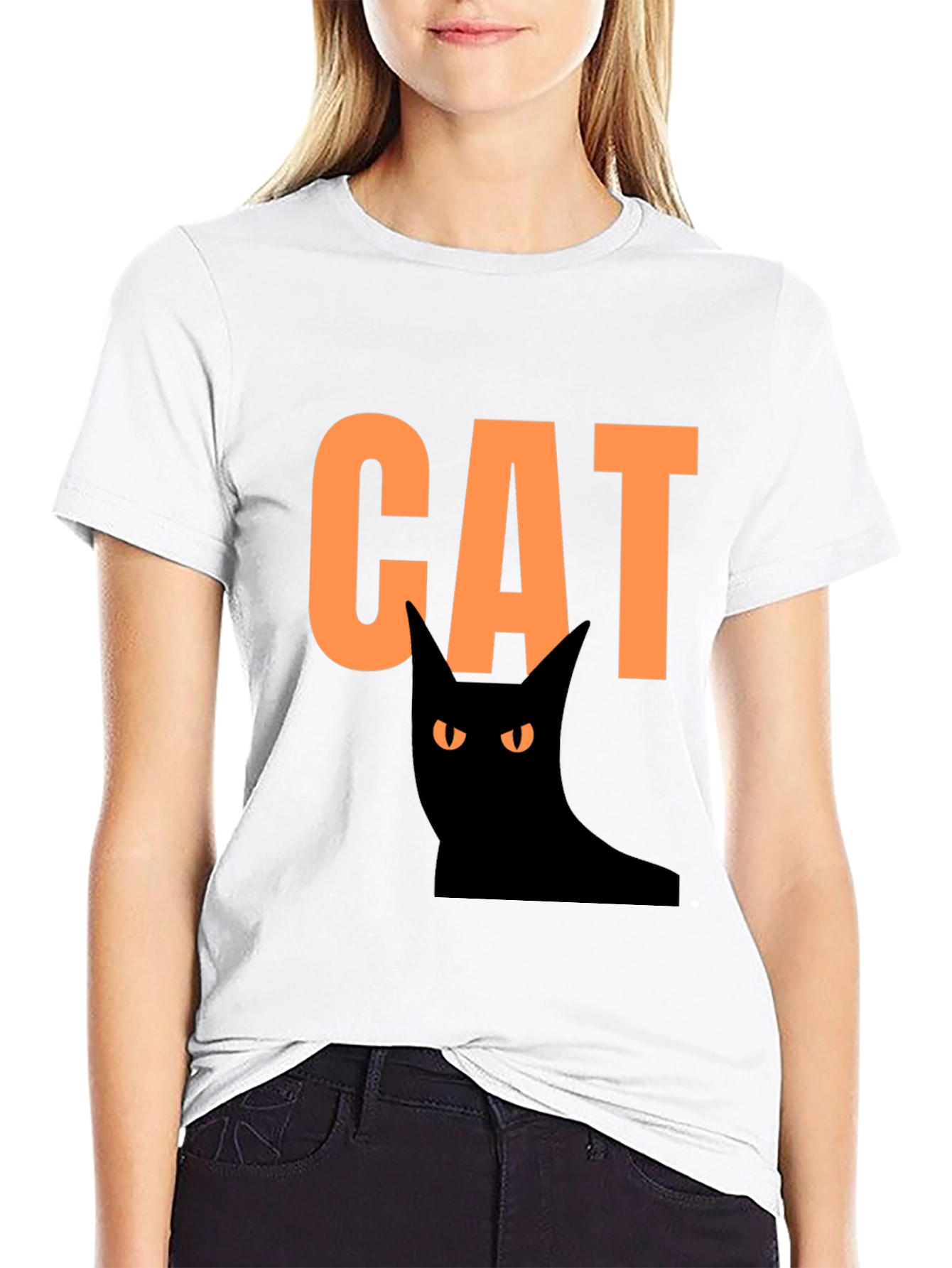 Halloween Cat Graphic Tee - Spooky Fun!
