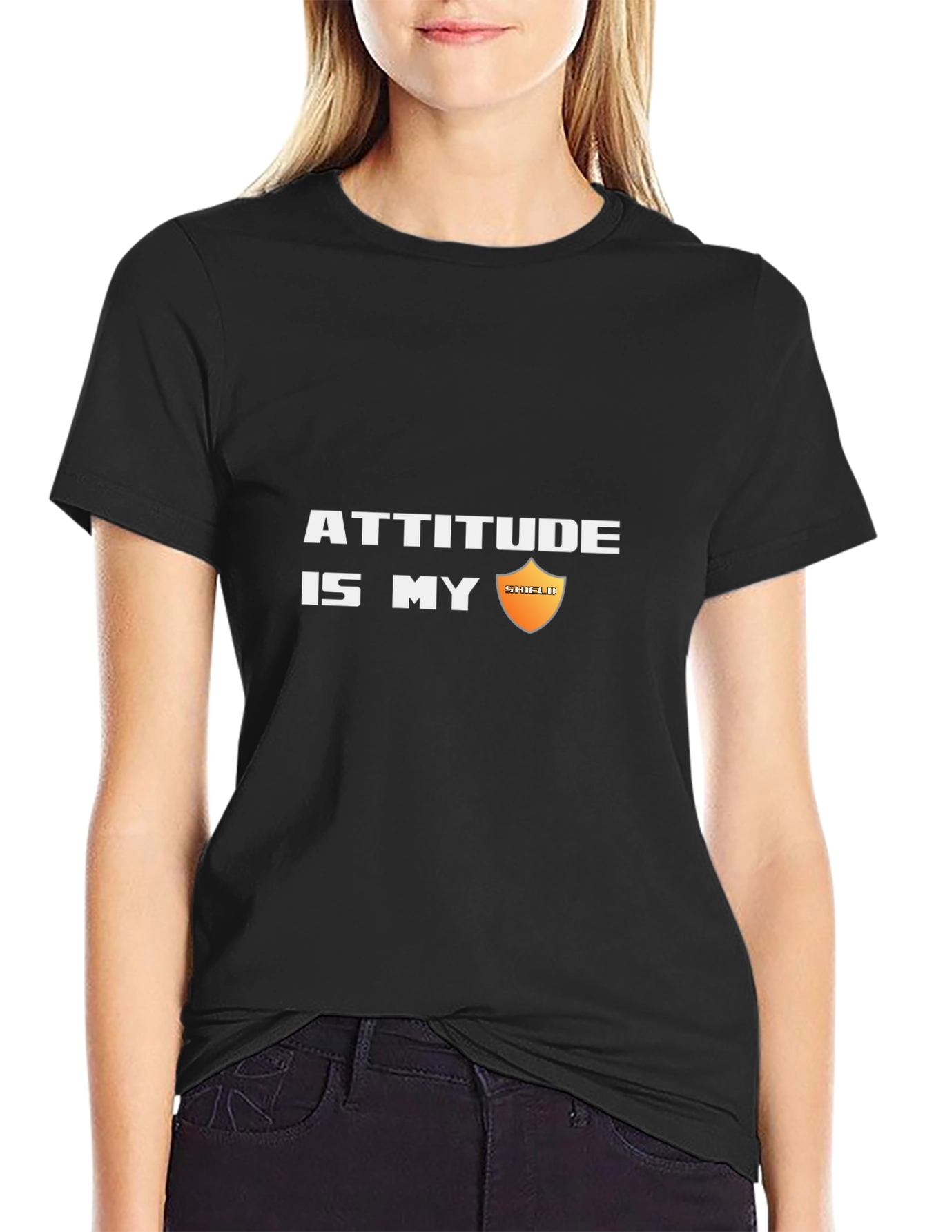 Attitude is My Shield Black T-Shirt