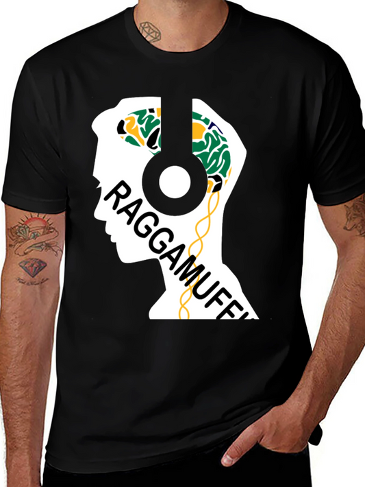 Raggamuffin Headphones Graphic Tee - Cool Music Lover Shirt