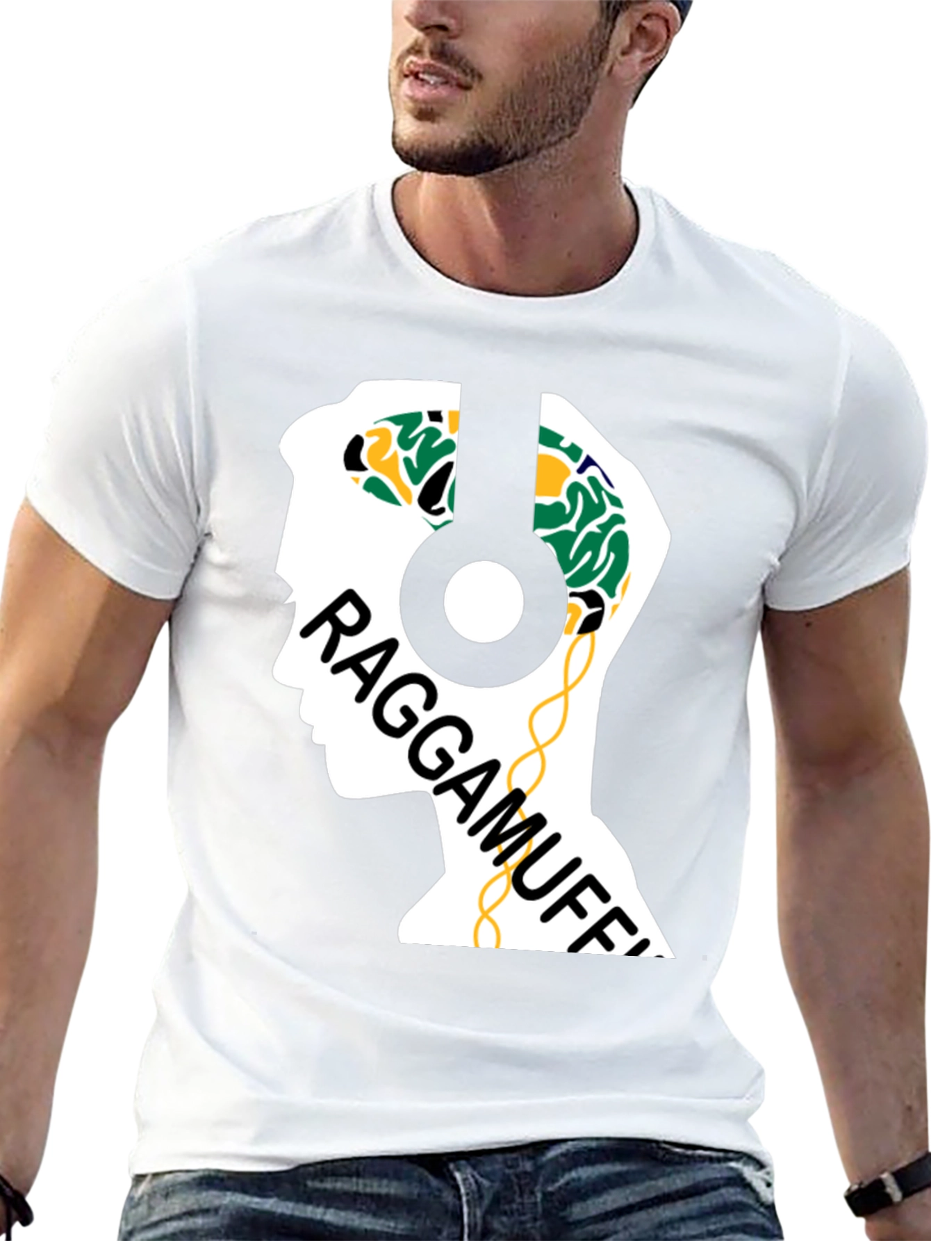 Raggamuffin Headphones Graphic Tee - Cool Music Lover Shirt