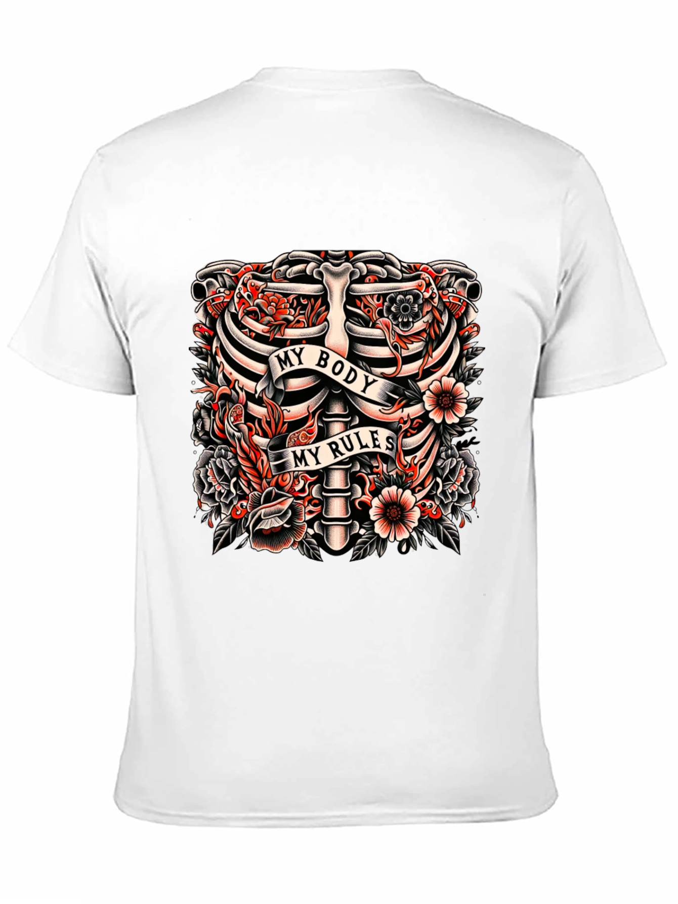 My Body My Rules Ribcage Tattoo Graphic T-Shirt