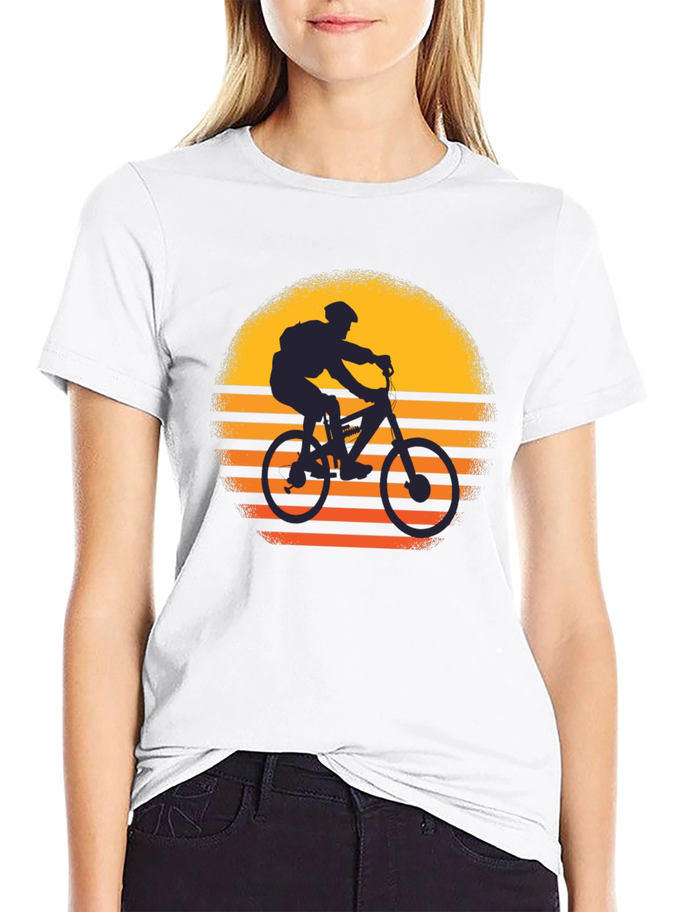 Mountain Bike Sunset Graphic T-Shirt