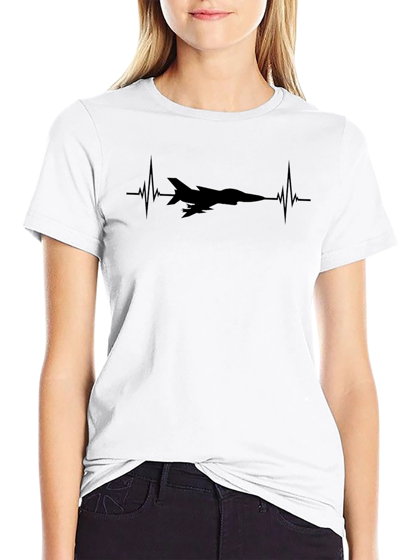 Jet Heartbeat T-Shirt - Aviation Enthusiast Tee