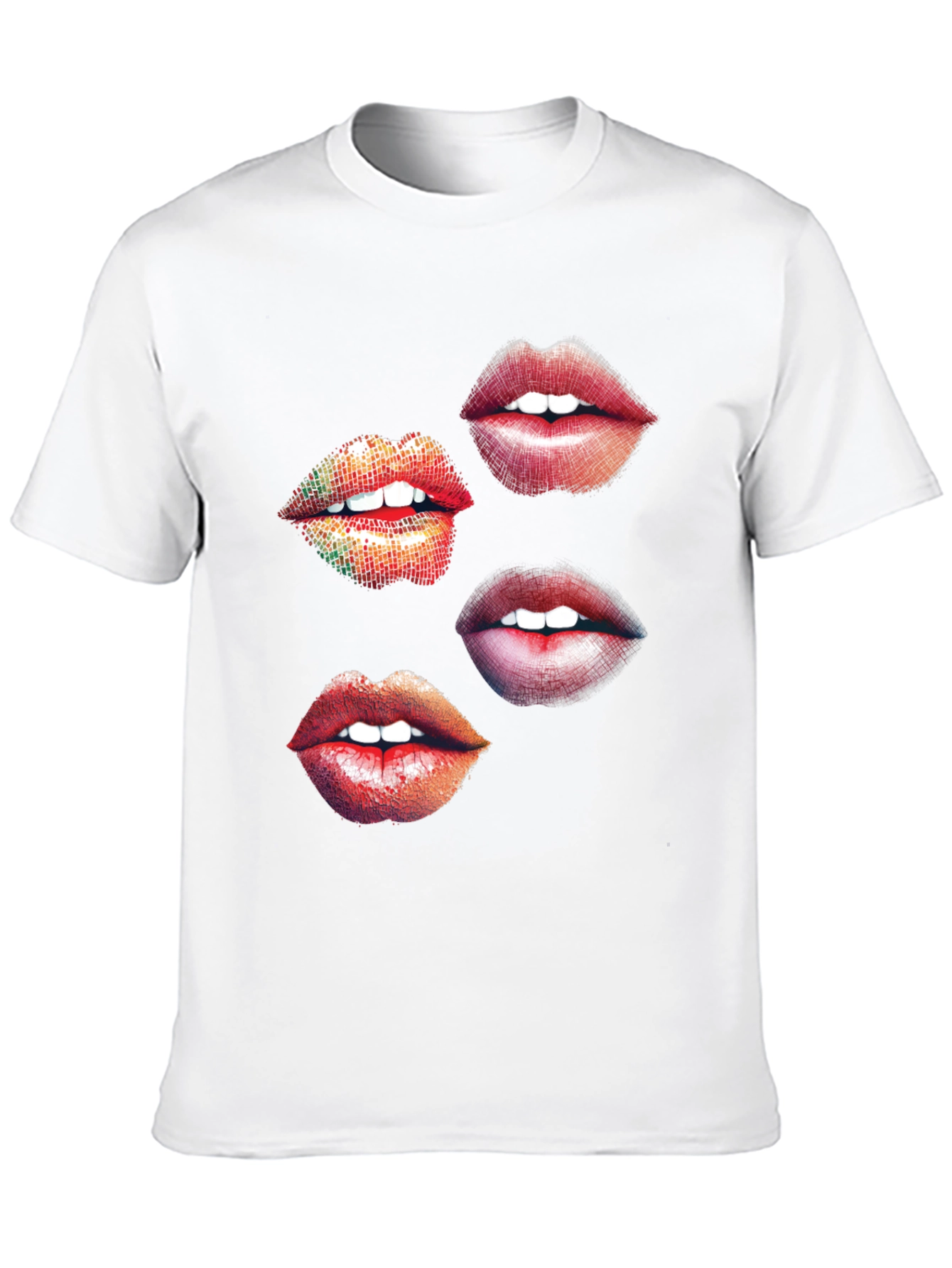 Lips Graphic Print Black T-Shirt