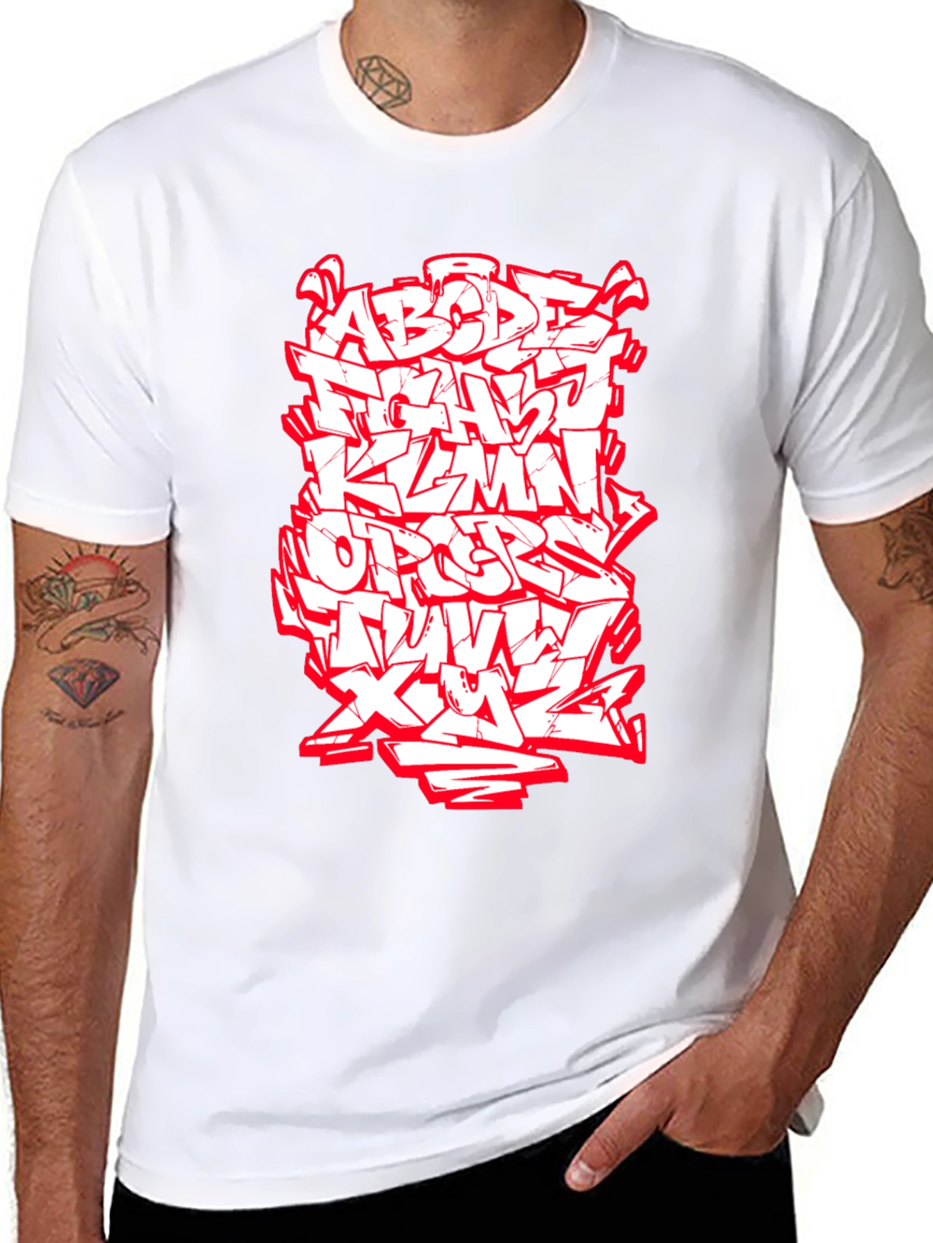 Graffiti Alphabet Graphic Tee - Black