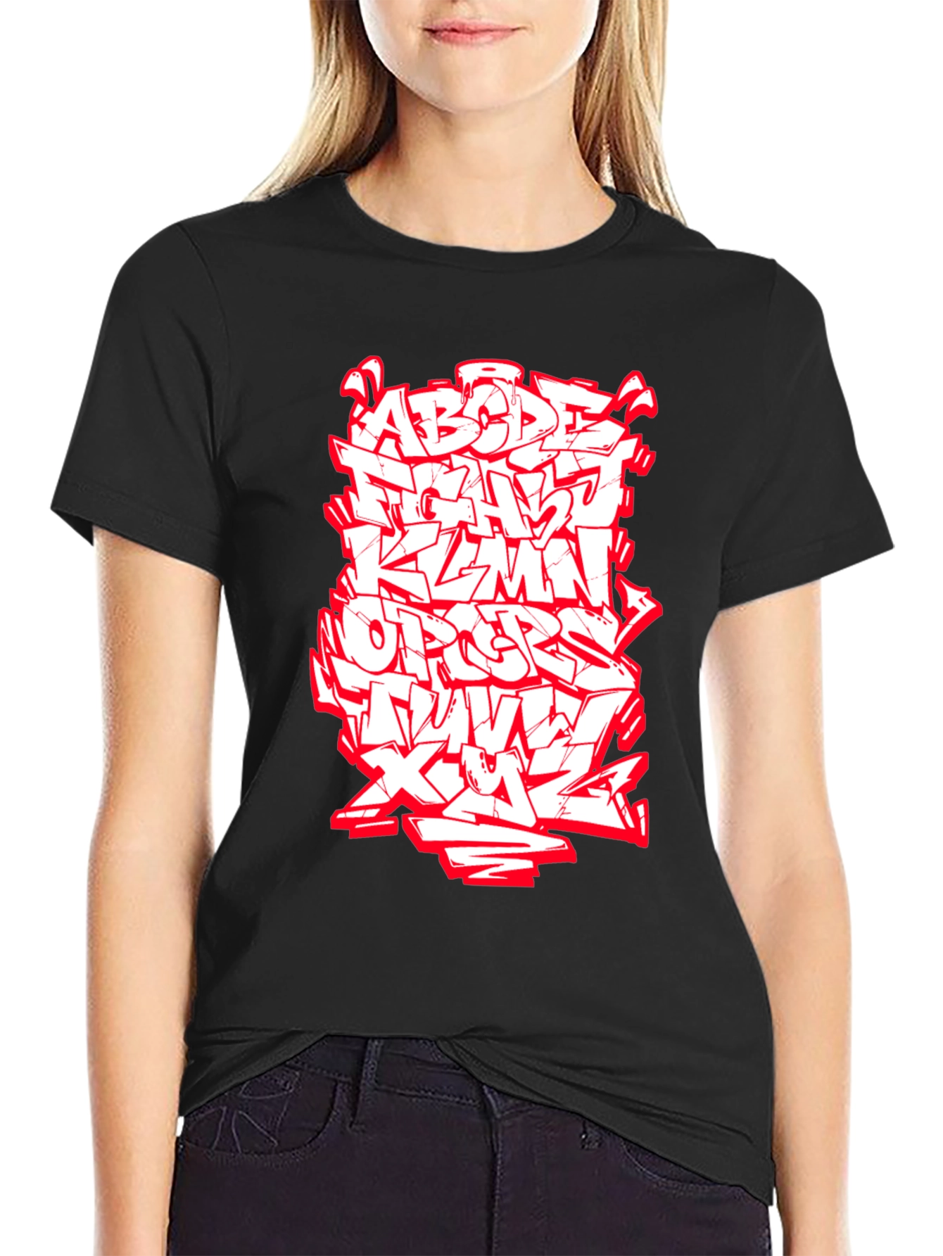 Graffiti Alphabet Graphic Tee - Black