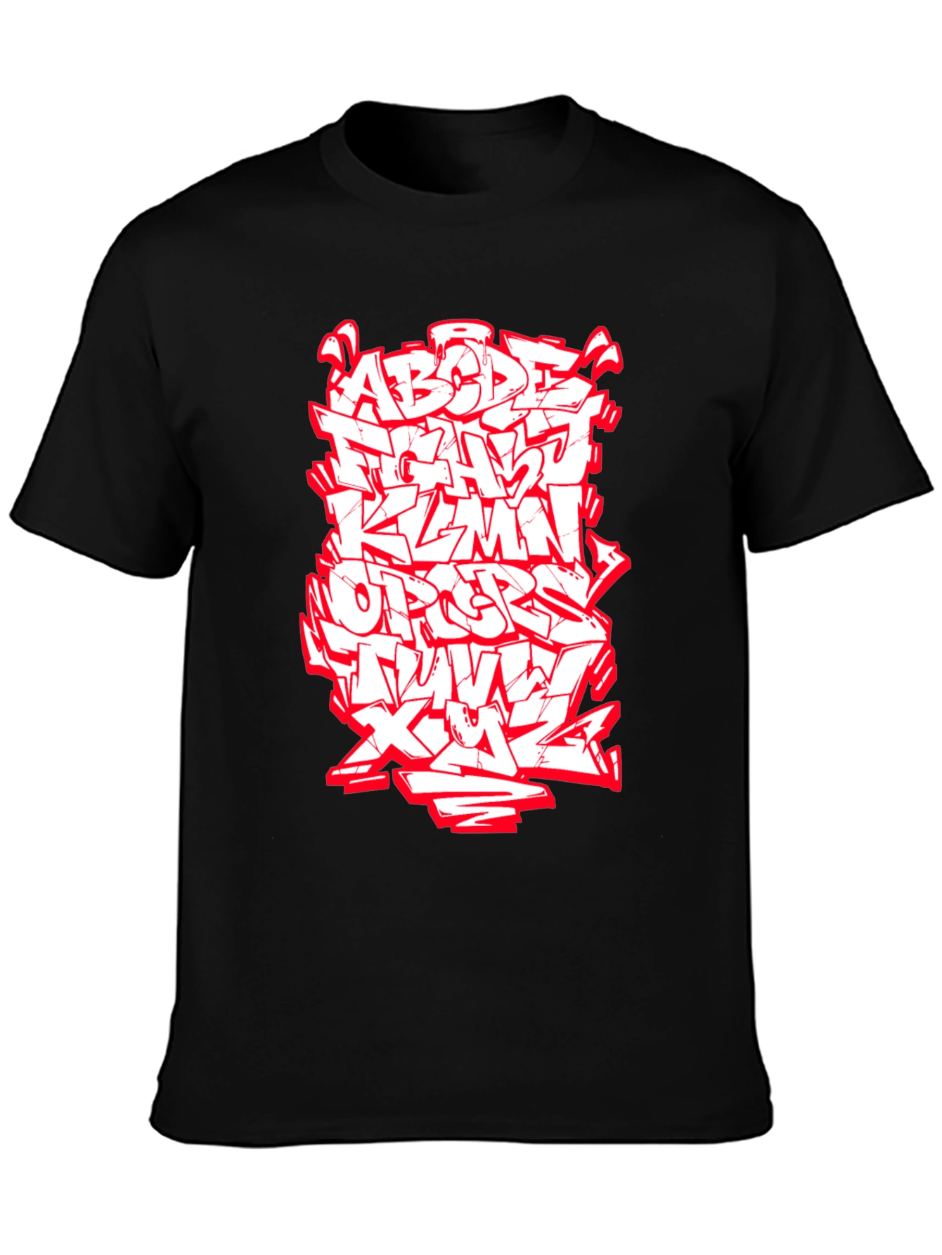 Graffiti Alphabet Graphic Tee - Black