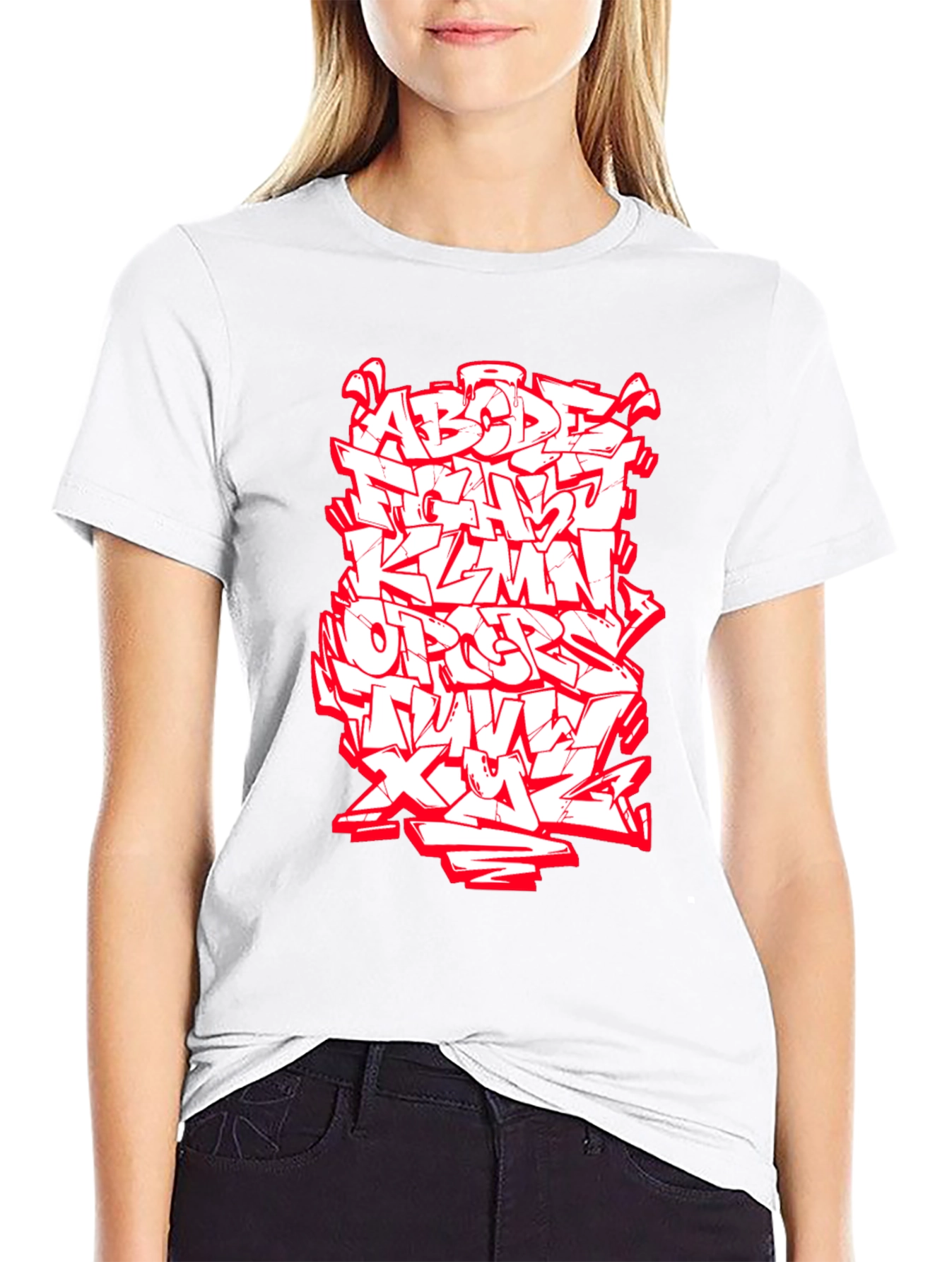 Graffiti Alphabet Graphic Tee - Black