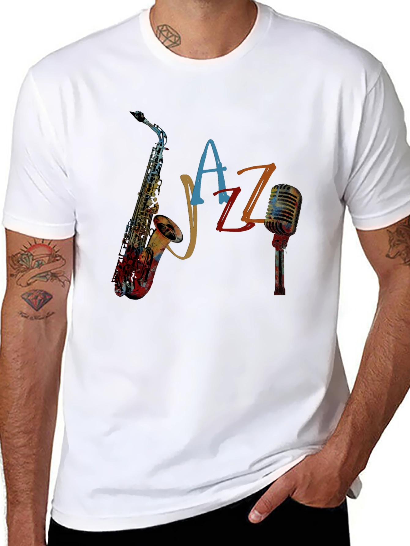 Jazz Saxophone Graphic Tee - Cool Music Lover Shirt