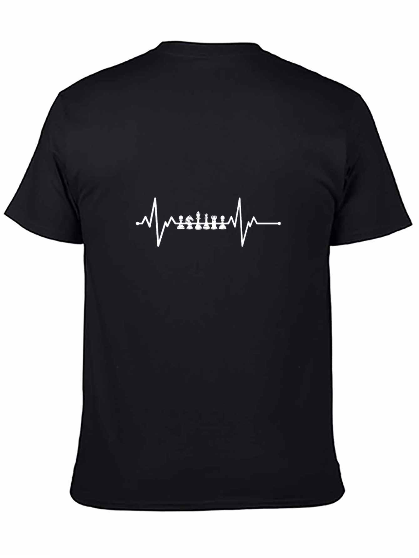 Chess Heartbeat Graphic Tee - Black Cotton T-Shirt