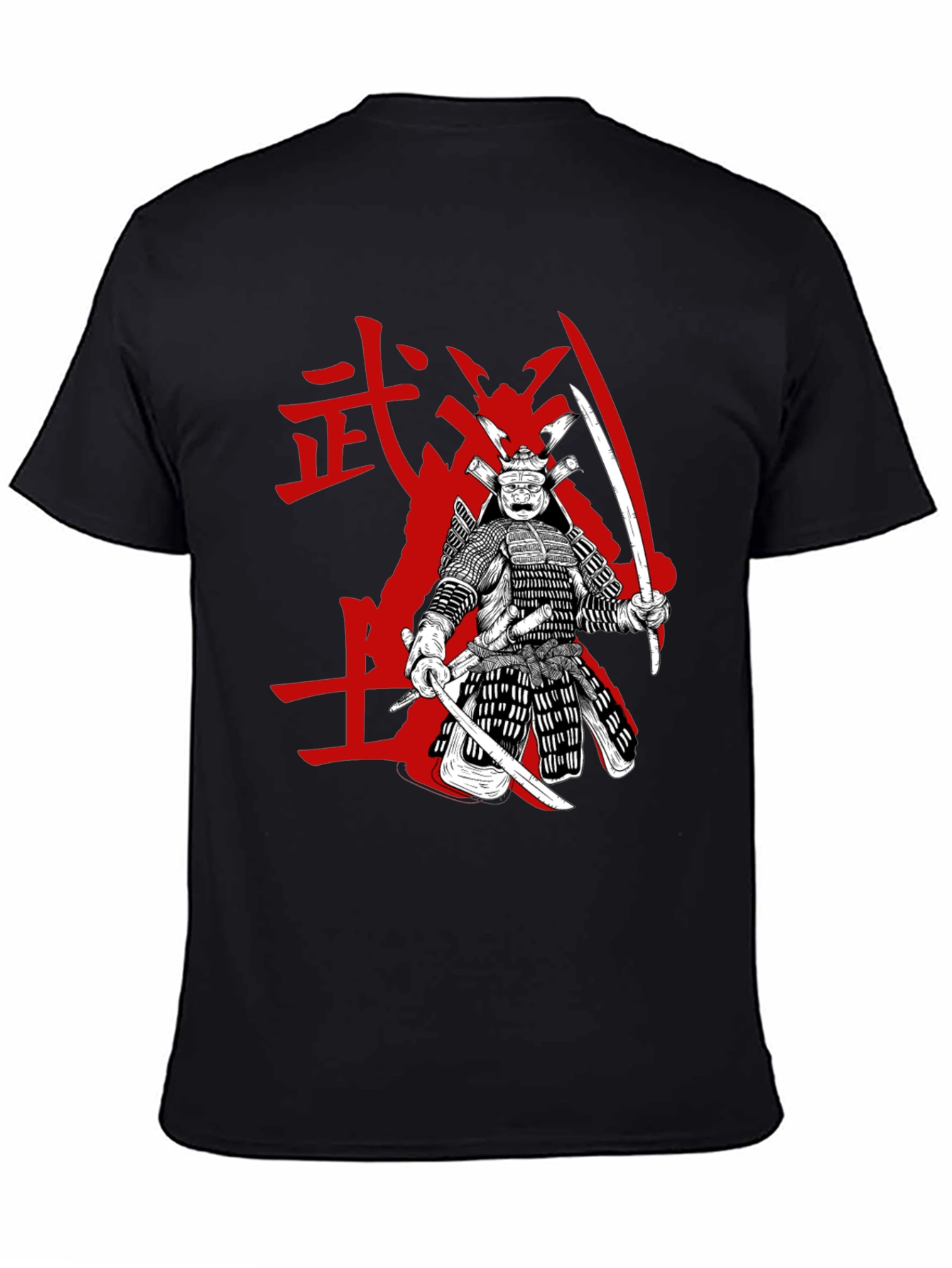 Samurai Graphic Tee - Black Cotton Blend
