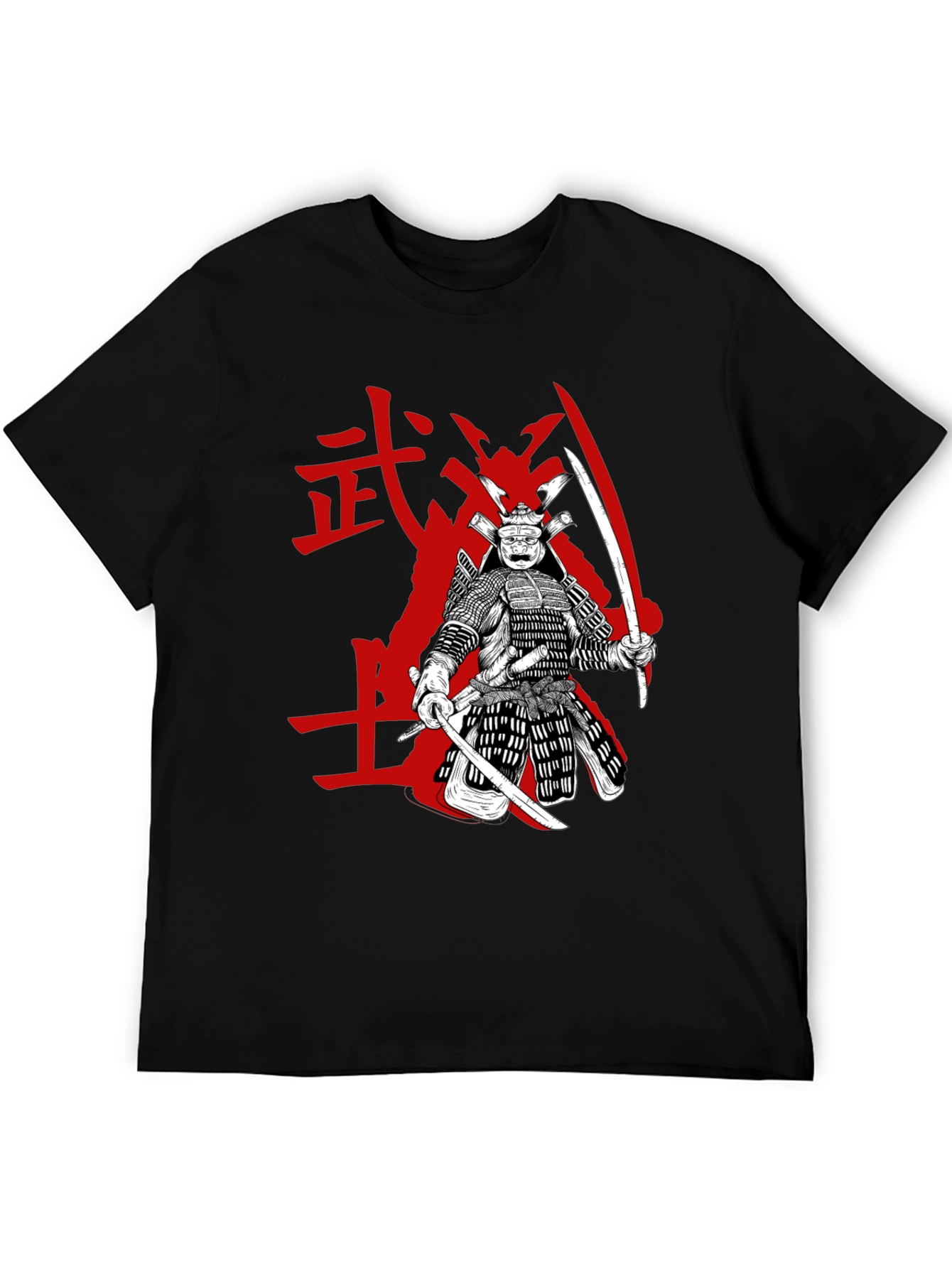 Samurai Graphic Tee - Black Cotton Blend