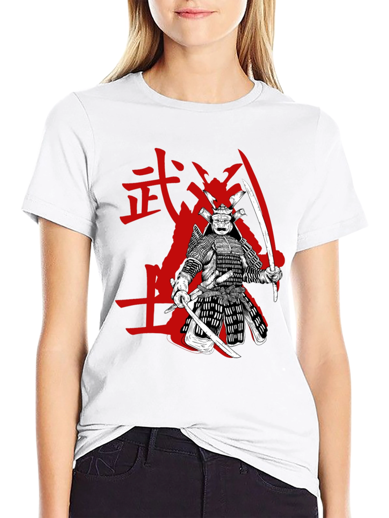 Samurai Graphic Tee - Black Cotton Blend