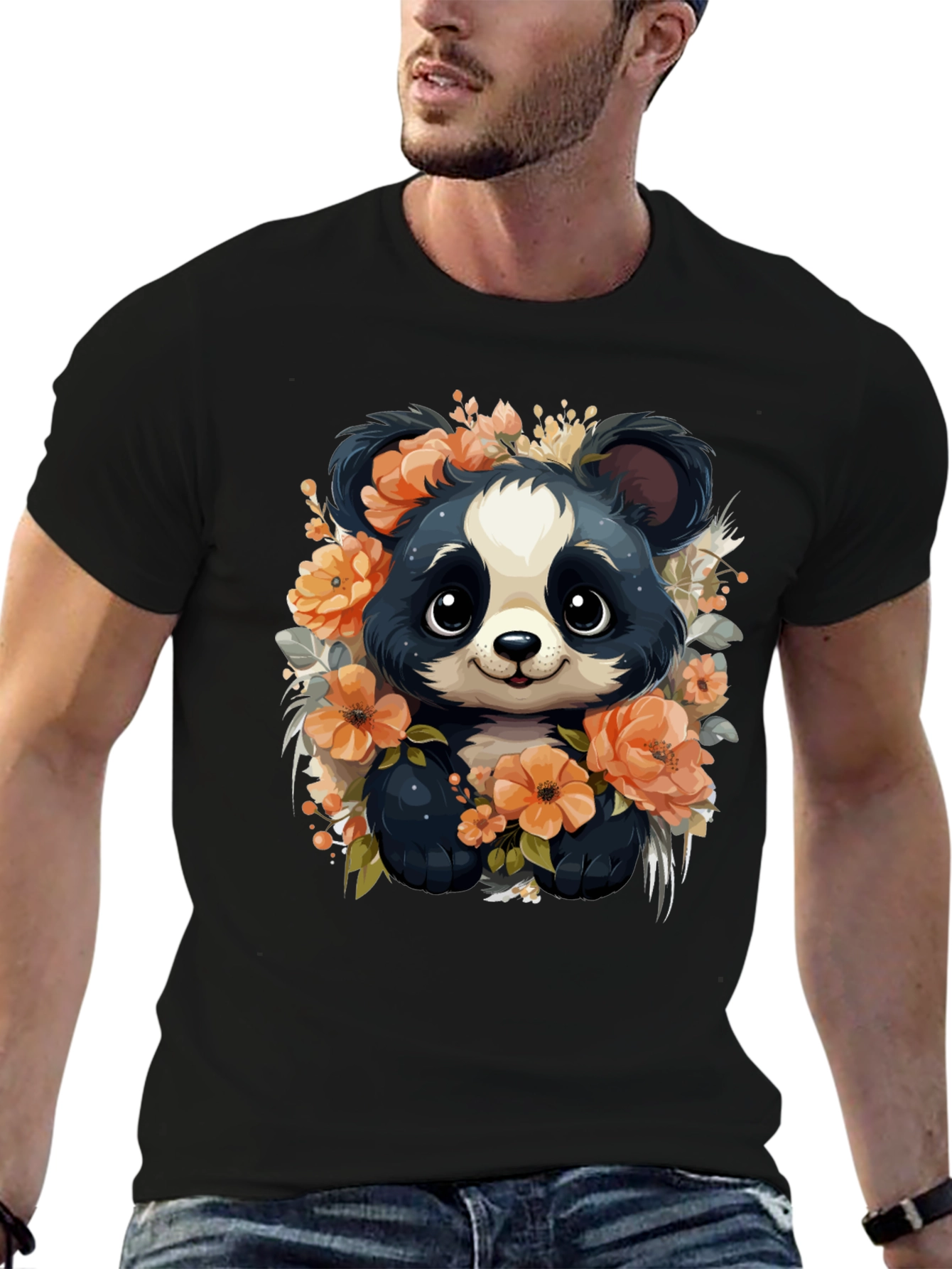 Panda Floral Graphic Tee - Stylish Animal Print