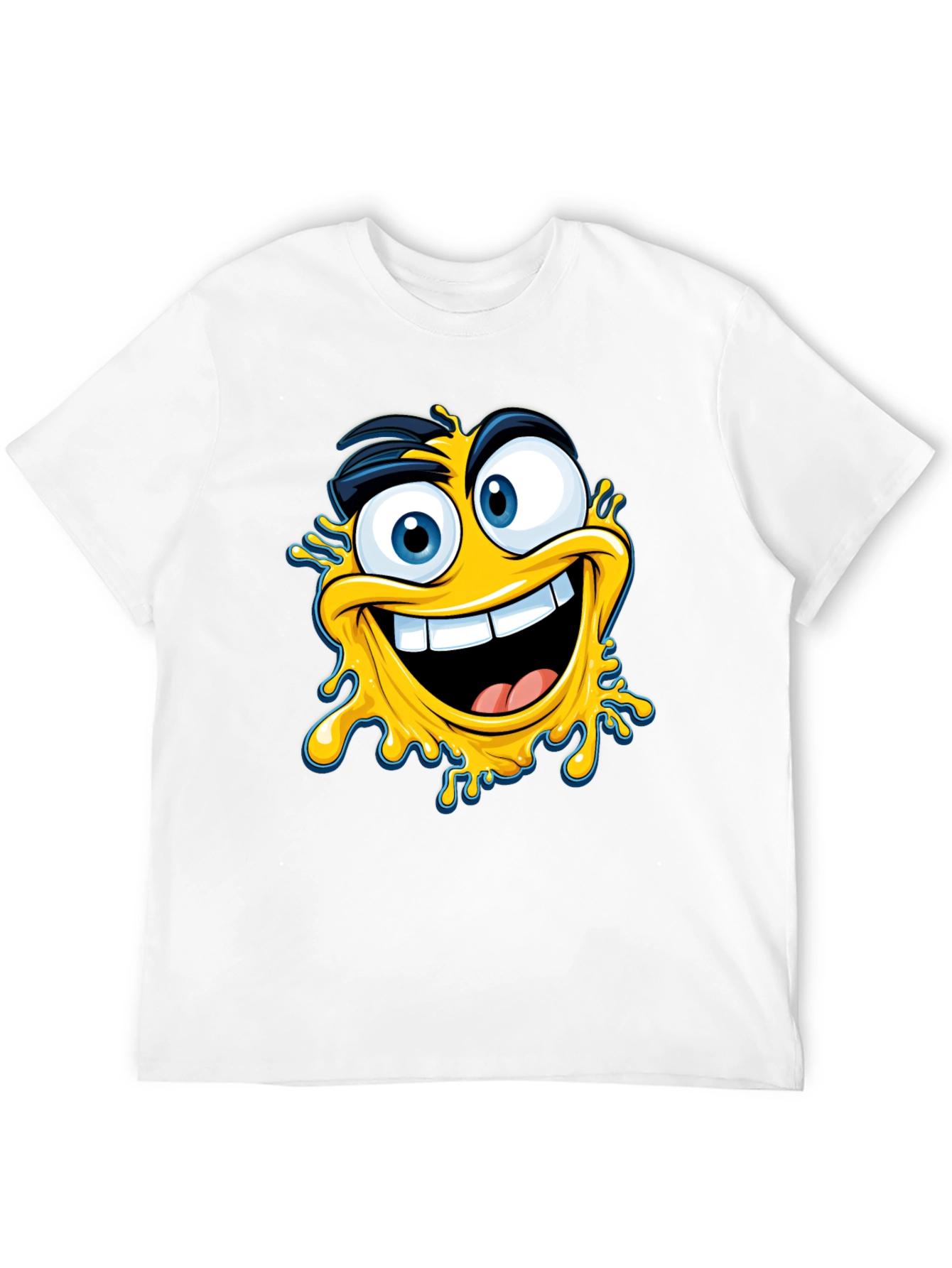 Crazy Emoji Graphic Tee - Black Cotton T-Shirt