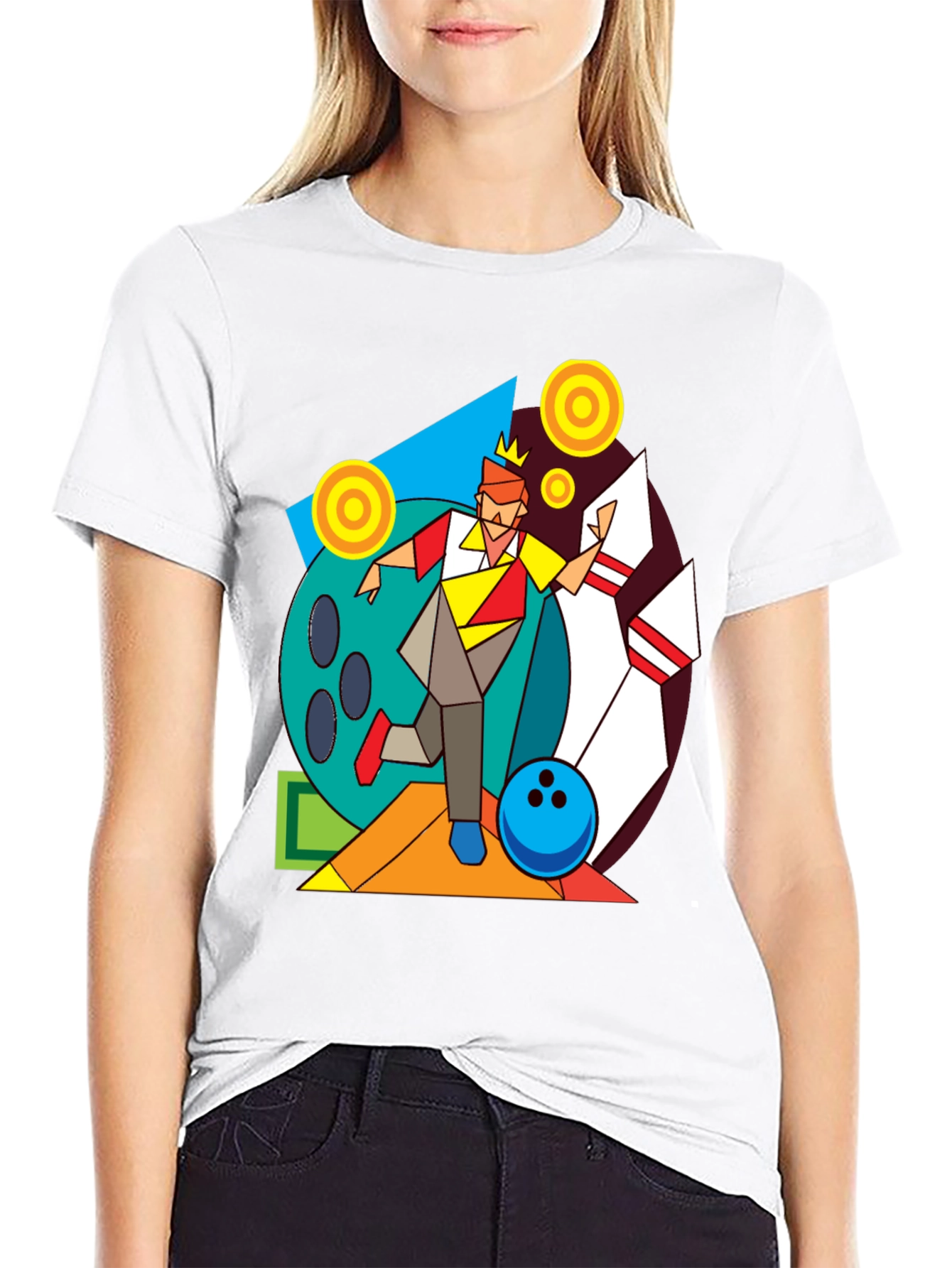 Geometric Bowling King Graphic Tee