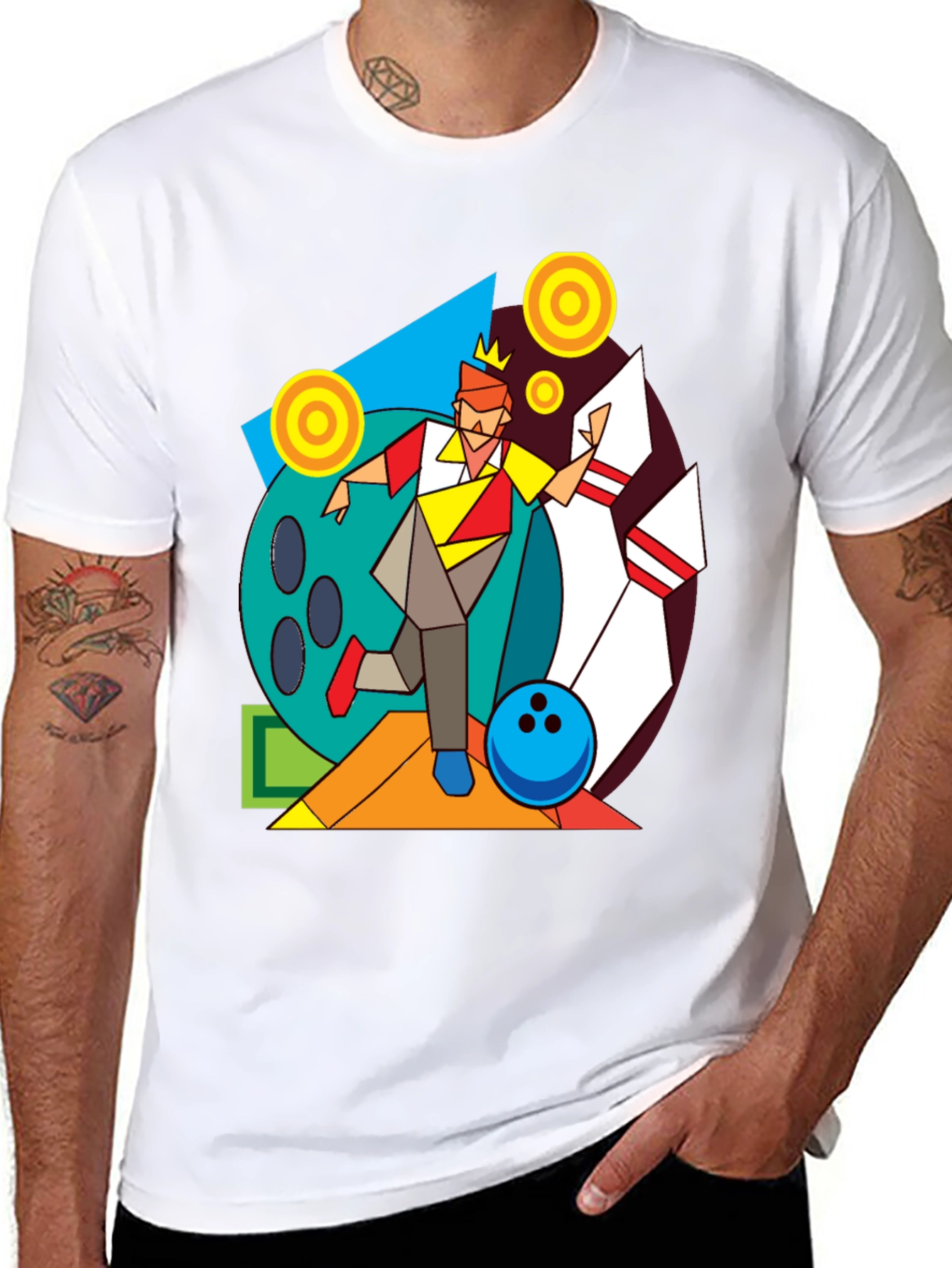 Geometric Bowling King Graphic Tee