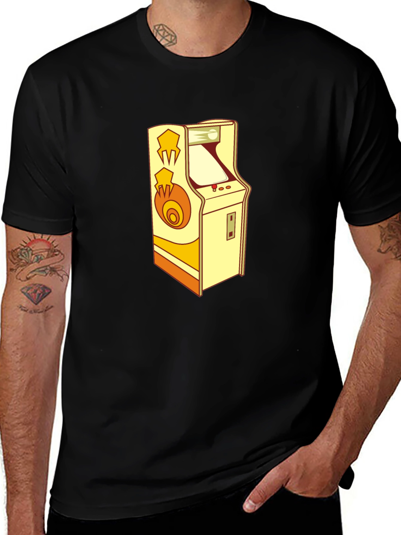 Retro Arcade Game Black T-Shirt - Classic Gamer Style