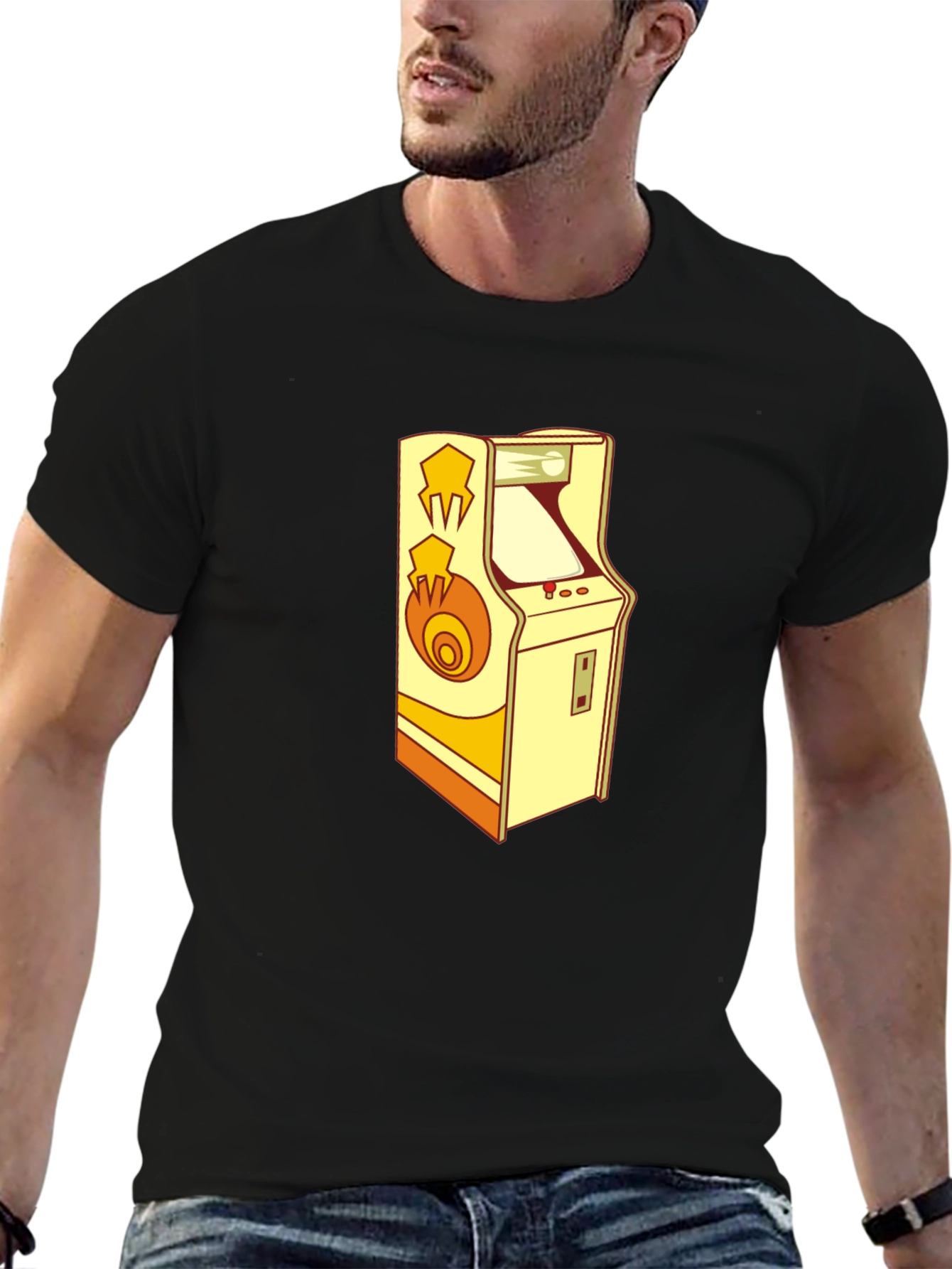 Retro Arcade Game Black T-Shirt - Classic Gamer Style