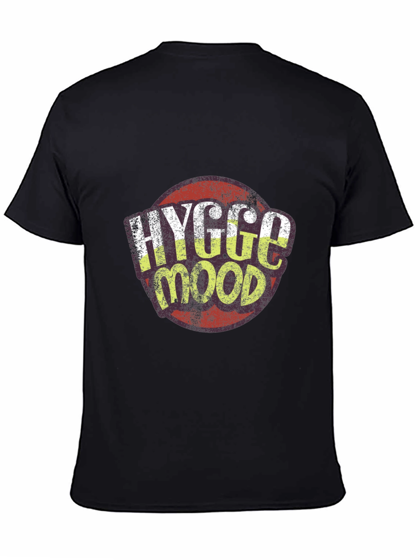 Hygge Mood Graphic Tee - Black Crew Neck Shirt