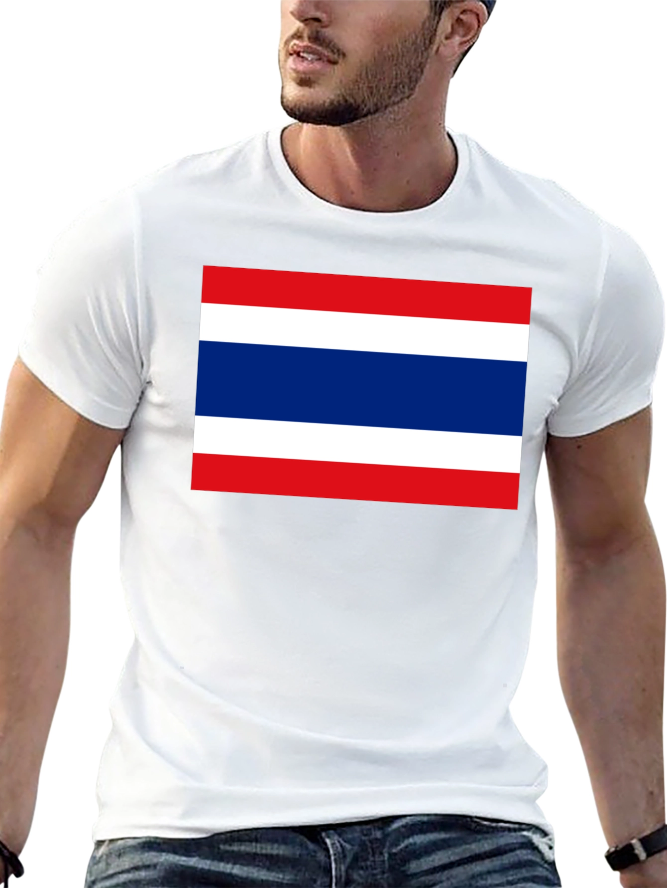 Thailand Flag Graphic T-Shirt - Black Cotton Tee