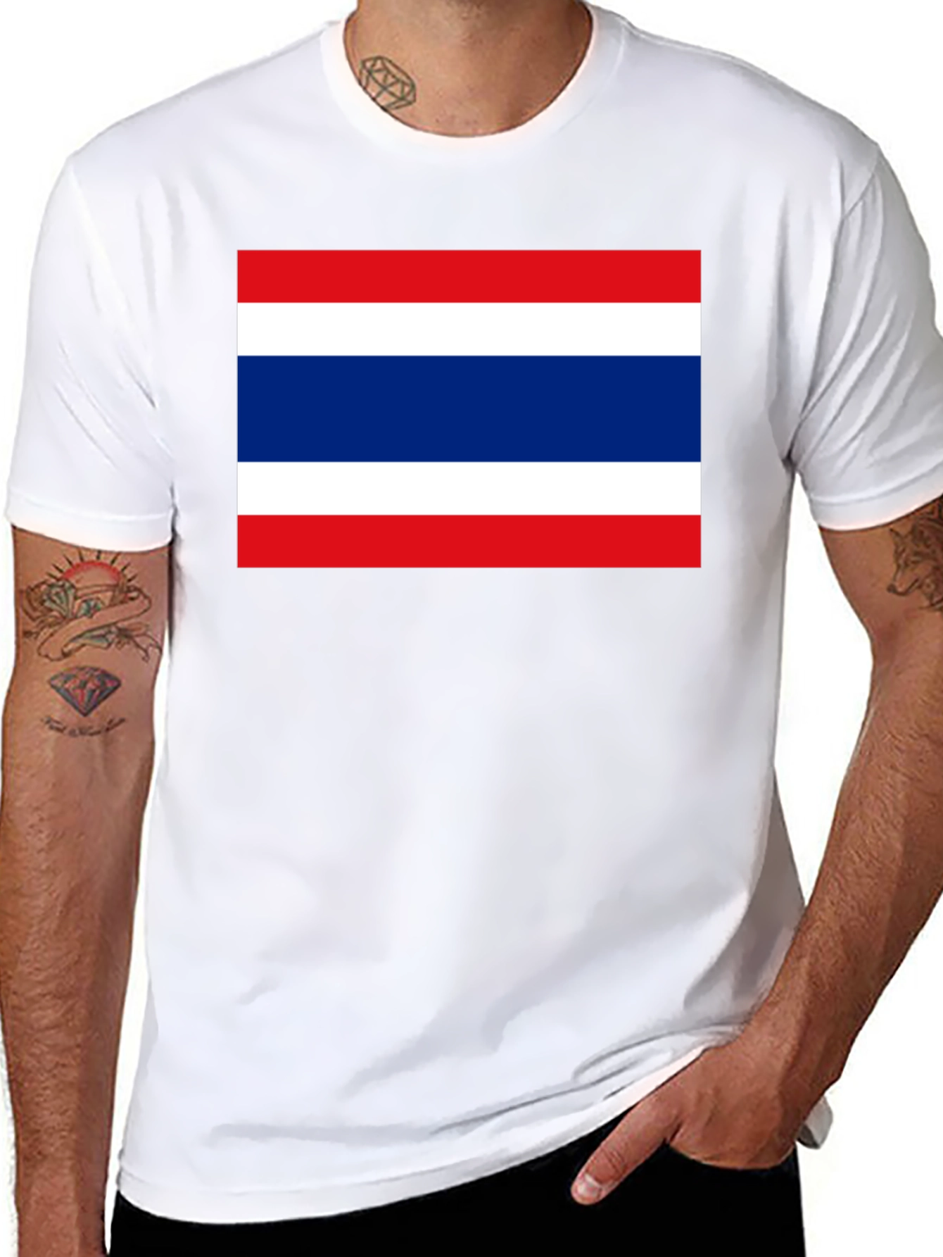 Thailand Flag Graphic T-Shirt - Black Cotton Tee