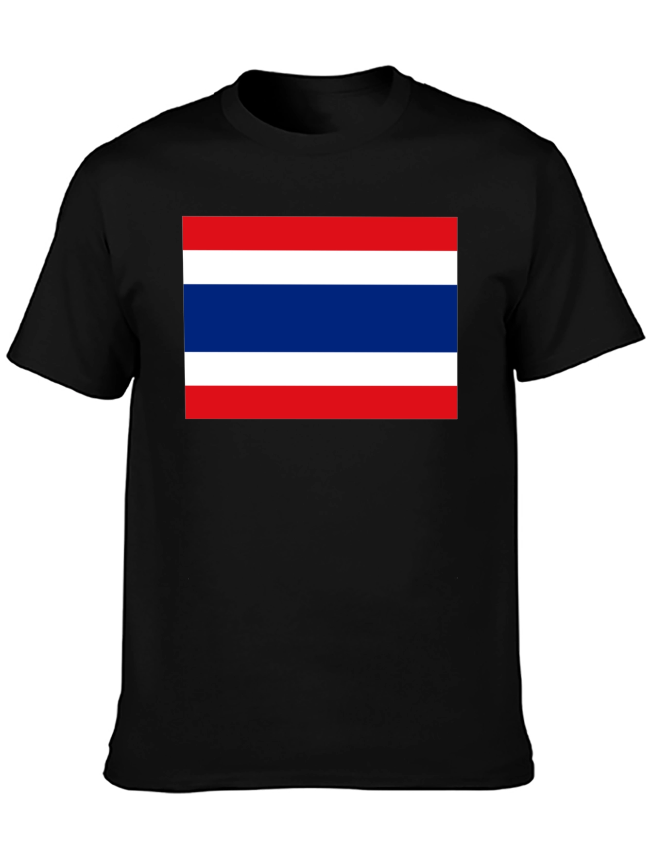 Thailand Flag Graphic T-Shirt - Black Cotton Tee