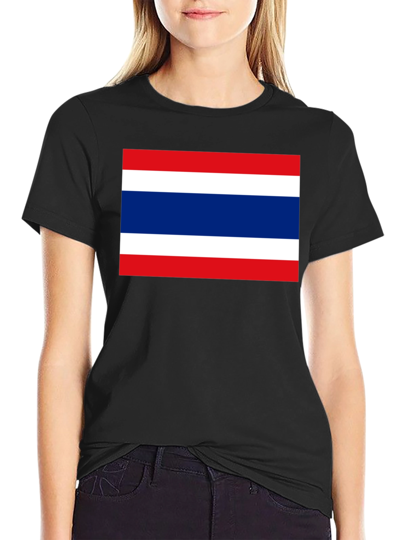 Thailand Flag Graphic T-Shirt - Black Cotton Tee
