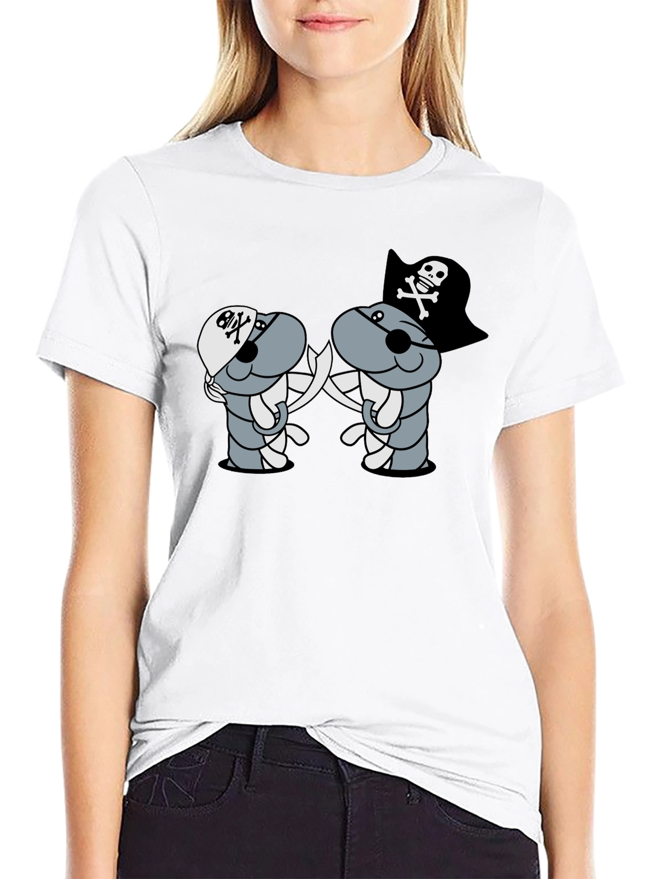 Pirate Cartoon T-Shirt - Black