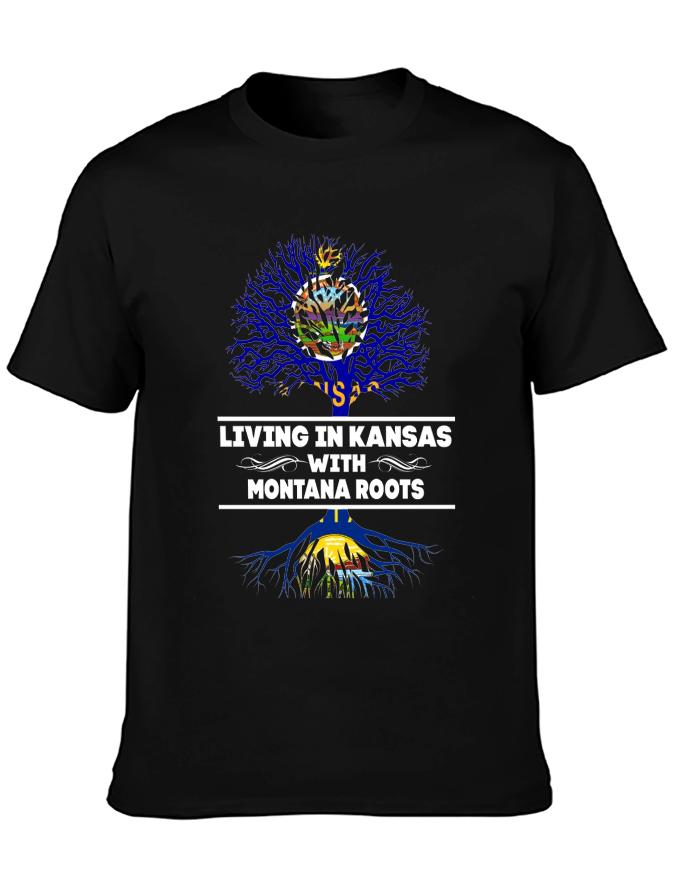 Living in Kansas with Montana Roots T-Shirt
