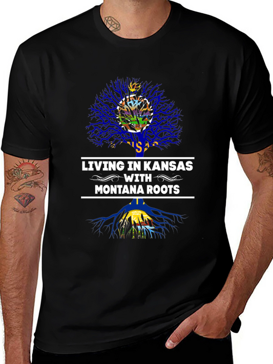 Living in Kansas with Montana Roots T-Shirt