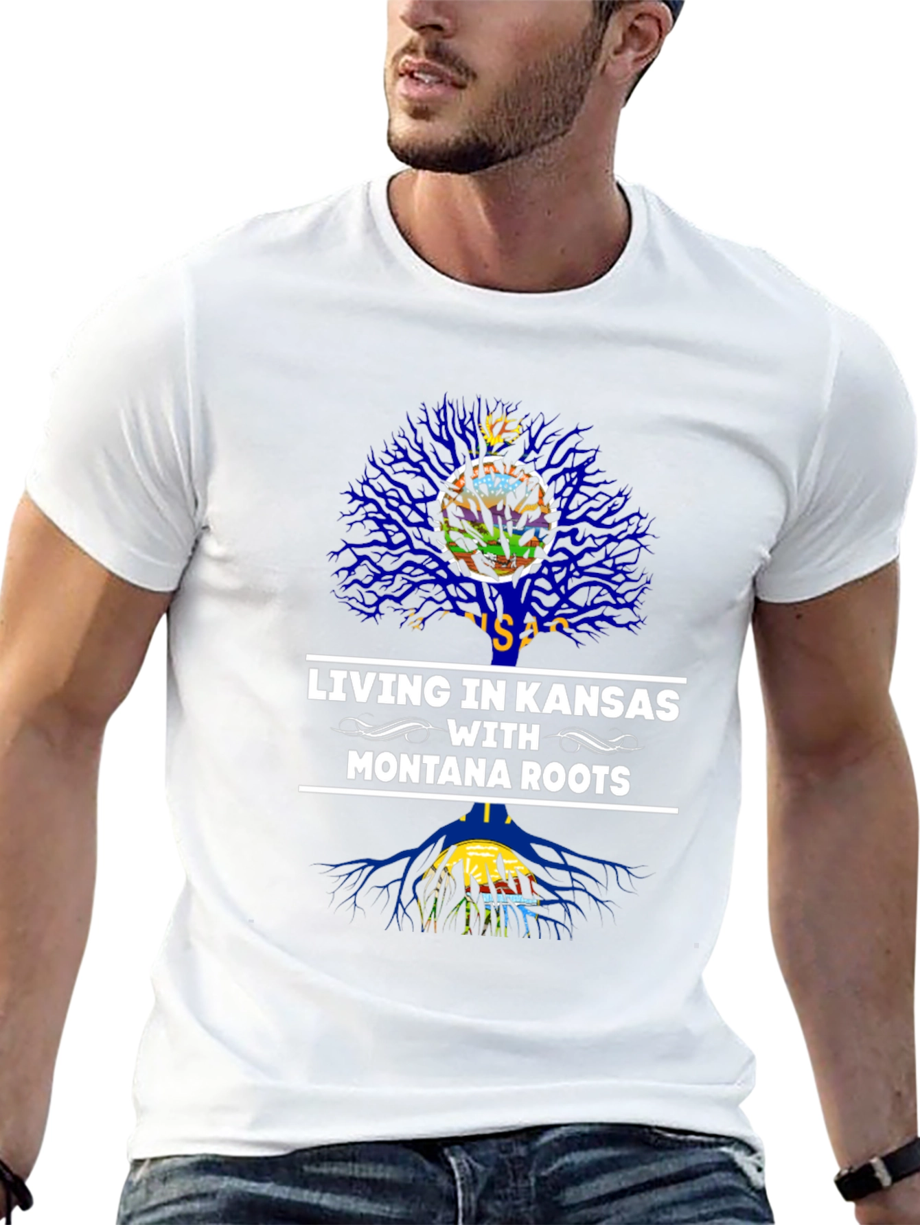 Living in Kansas with Montana Roots T-Shirt