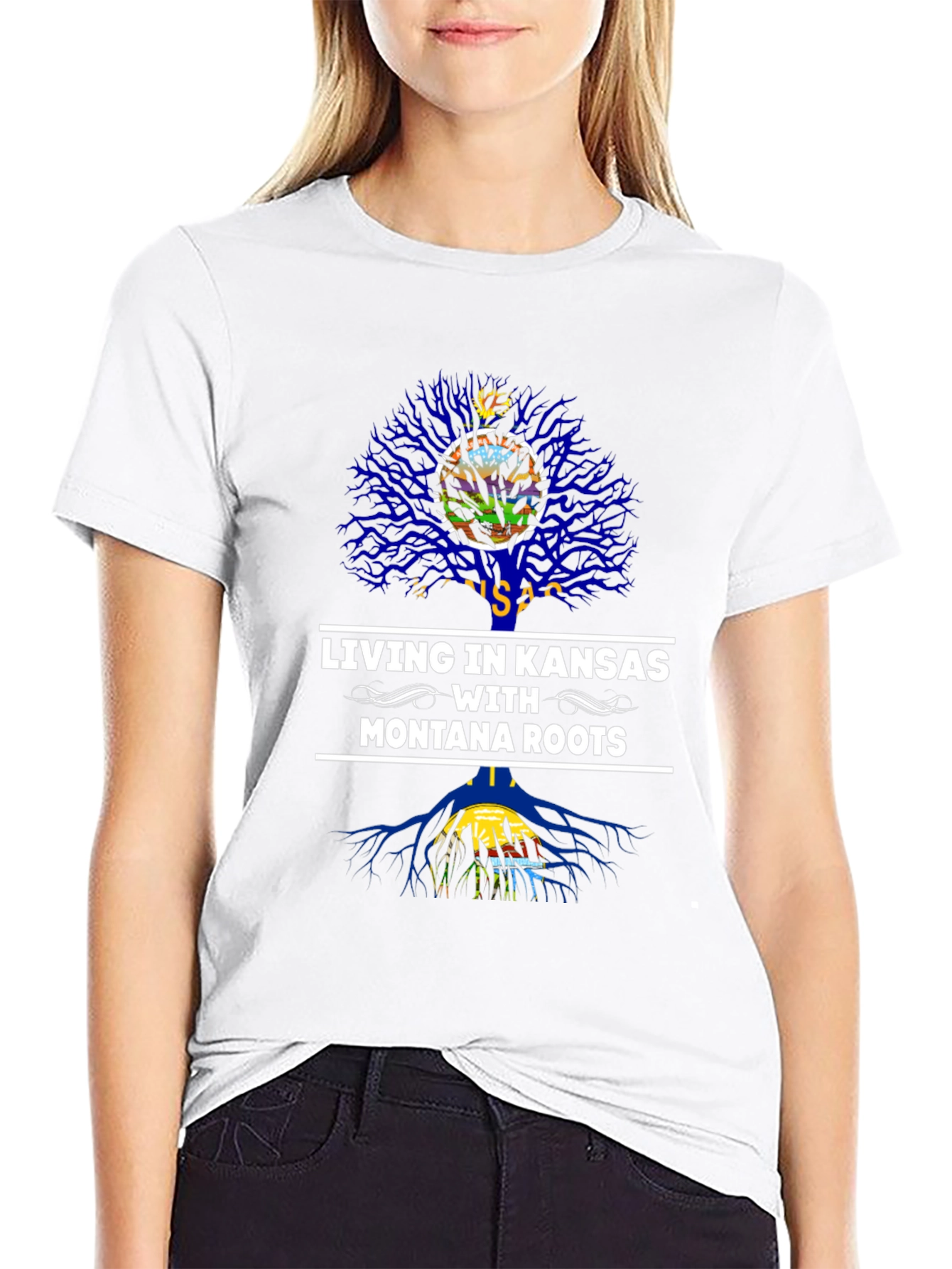 Living in Kansas with Montana Roots T-Shirt