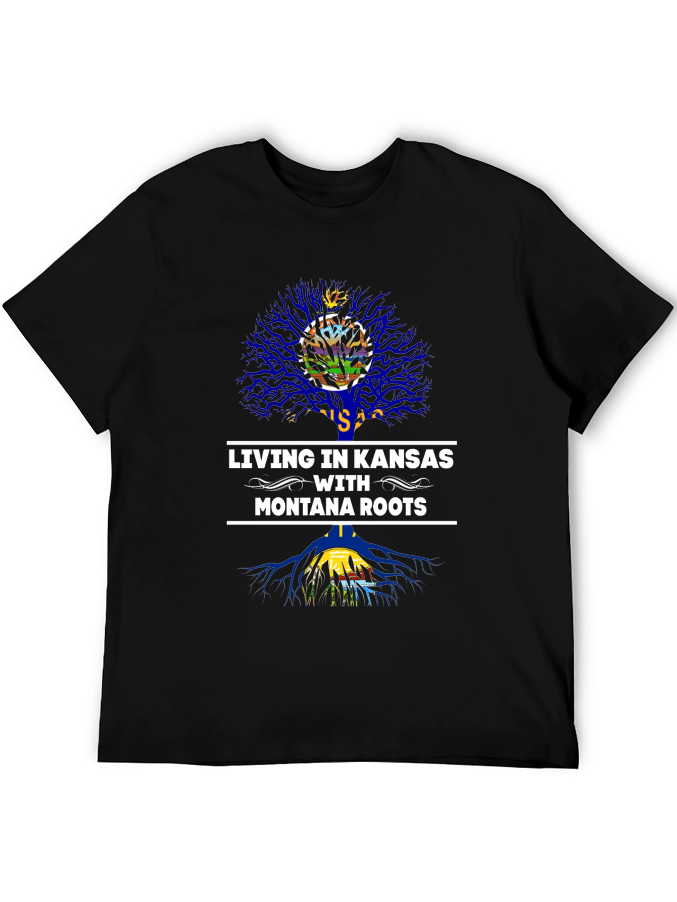 Living in Kansas with Montana Roots T-Shirt