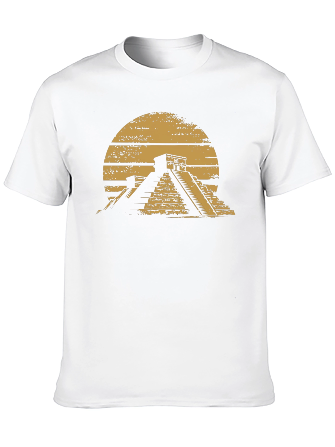 Aztec Pyramid Graphic Tee - Black Cotton T-Shirt