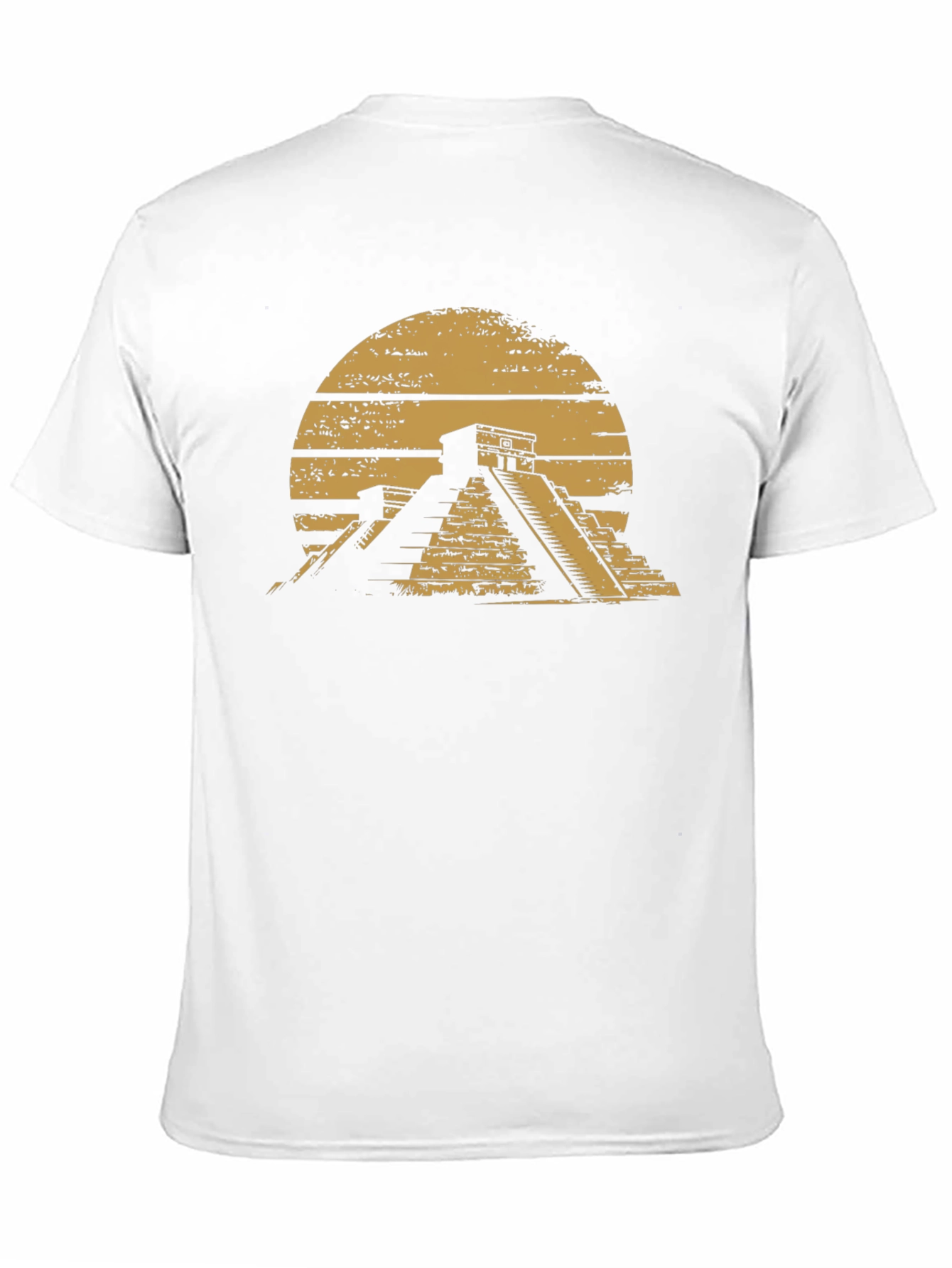 Aztec Pyramid Graphic Tee - Black Cotton T-Shirt