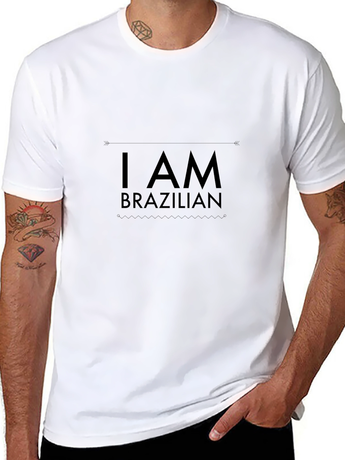 I AM BRAZILIAN Graphic Print Mens T-Shirt