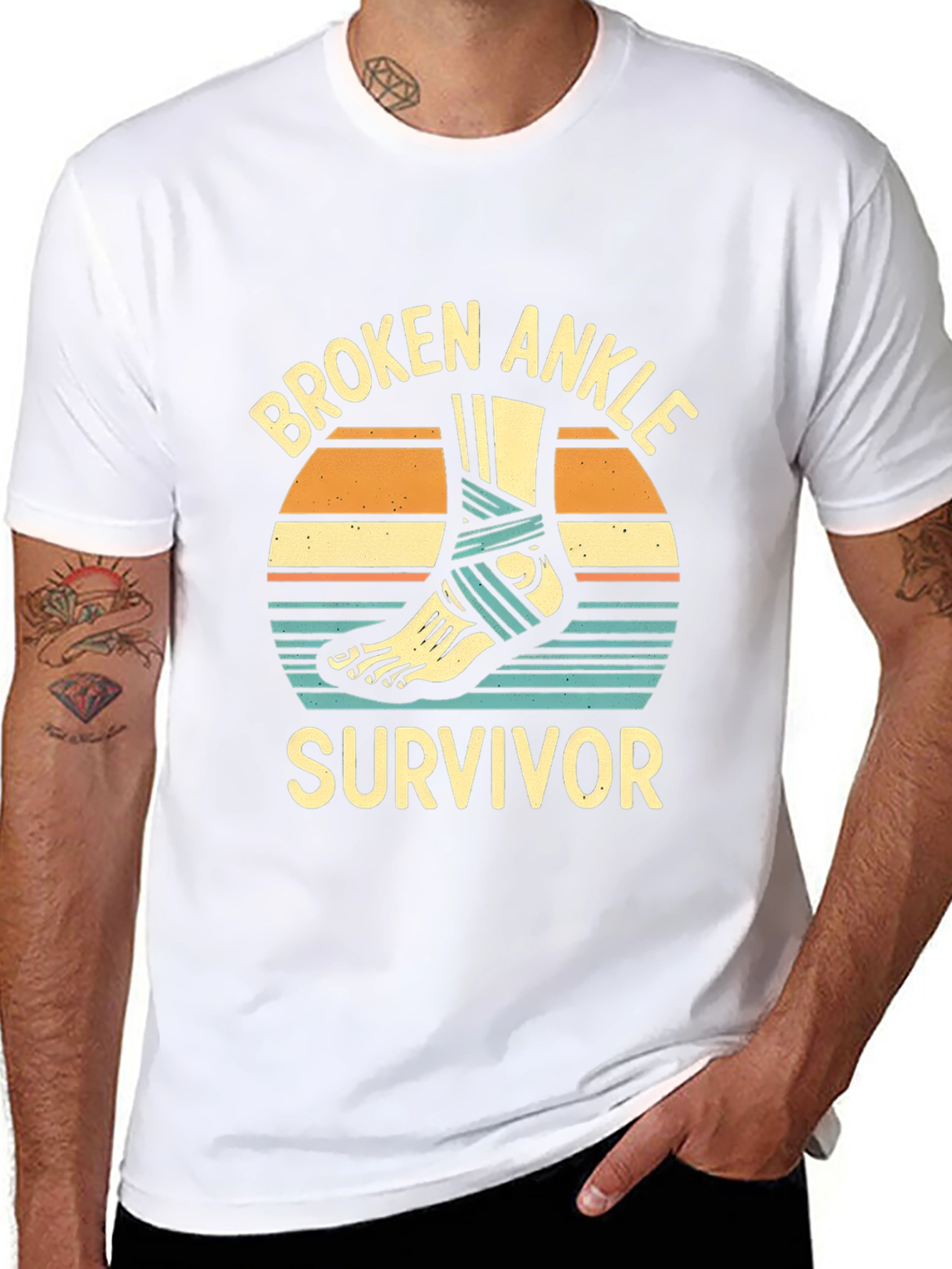 Broken Ankle Survivor Graphic T-Shirt