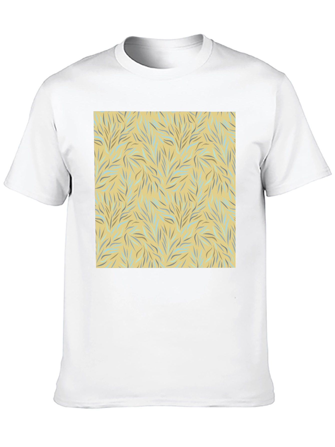 Trendy Black Tee with Abstract Leaf Design