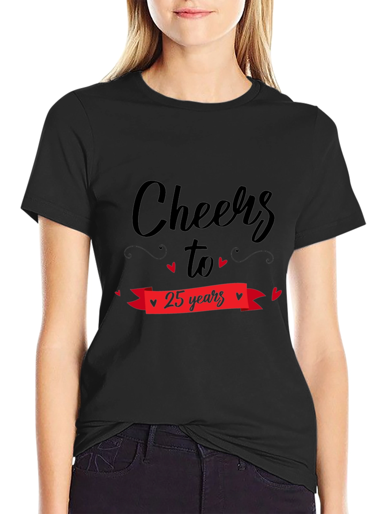 Cheers to 25 Years Black T-Shirt