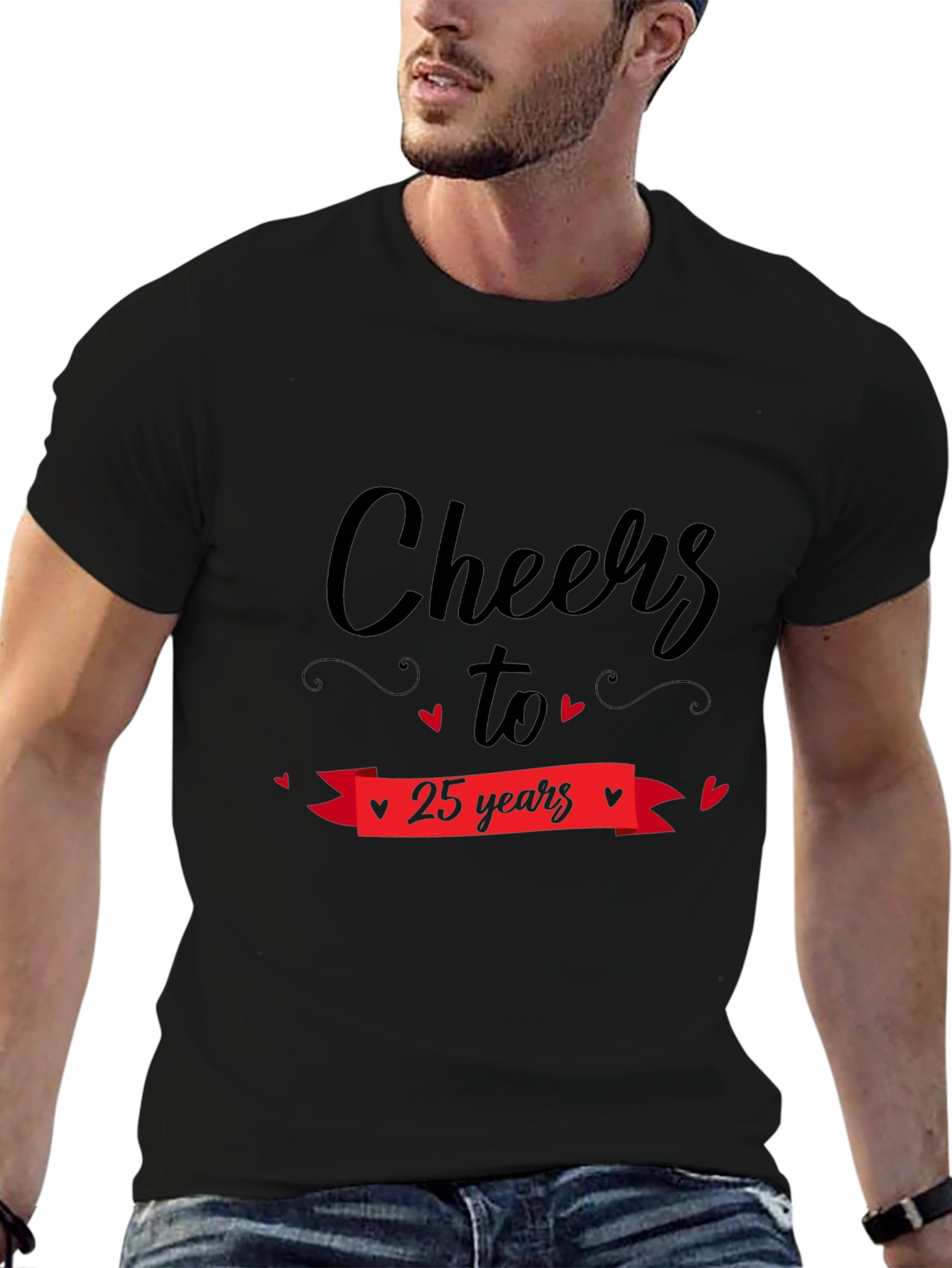 Cheers to 25 Years Black T-Shirt