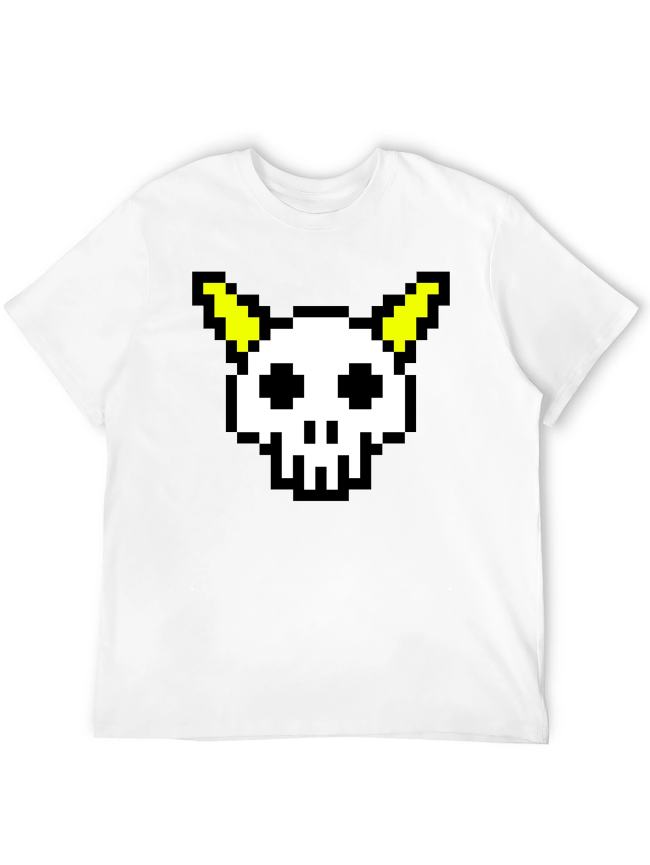 Pixel Skull & Horns Black T-Shirt