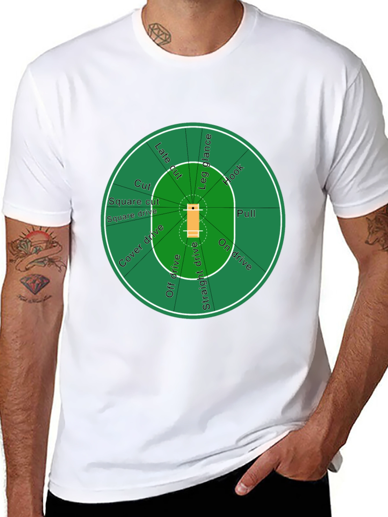 Cricket Field T-Shirt - Black Cotton Tee