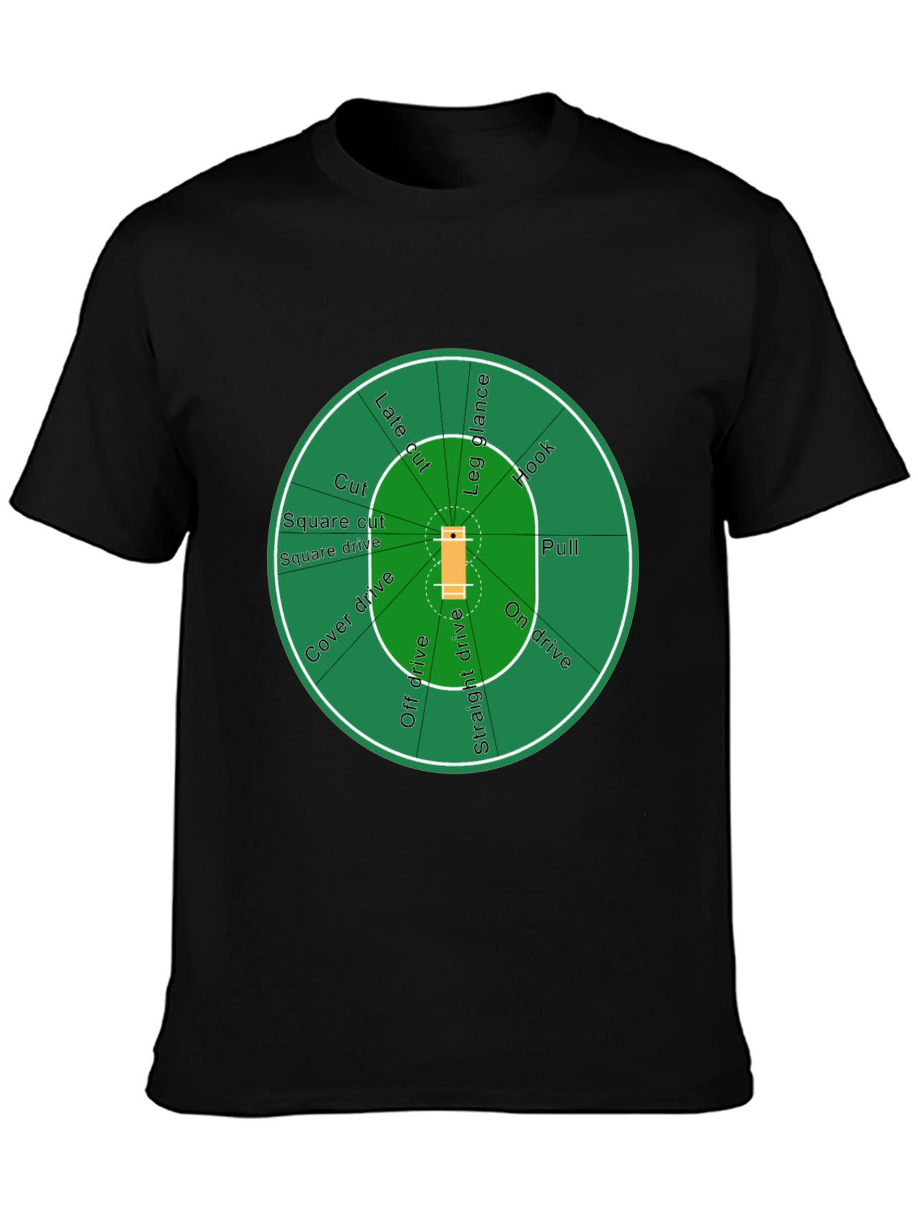 Cricket Field T-Shirt - Black Cotton Tee