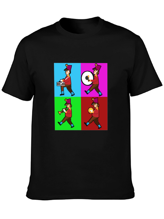 Marching Band Pop Art Black T-Shirt